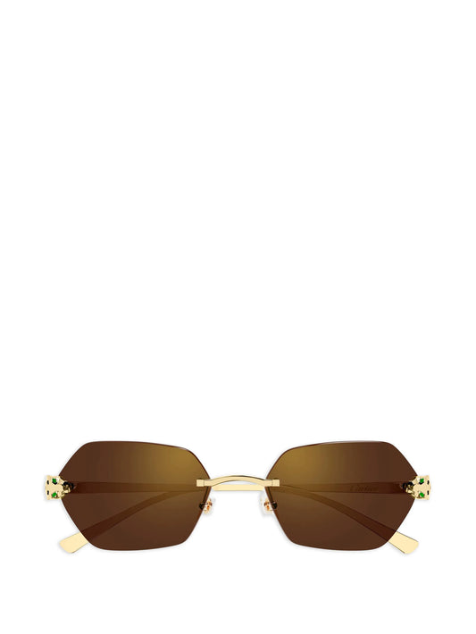 geometric rimless sunglasses