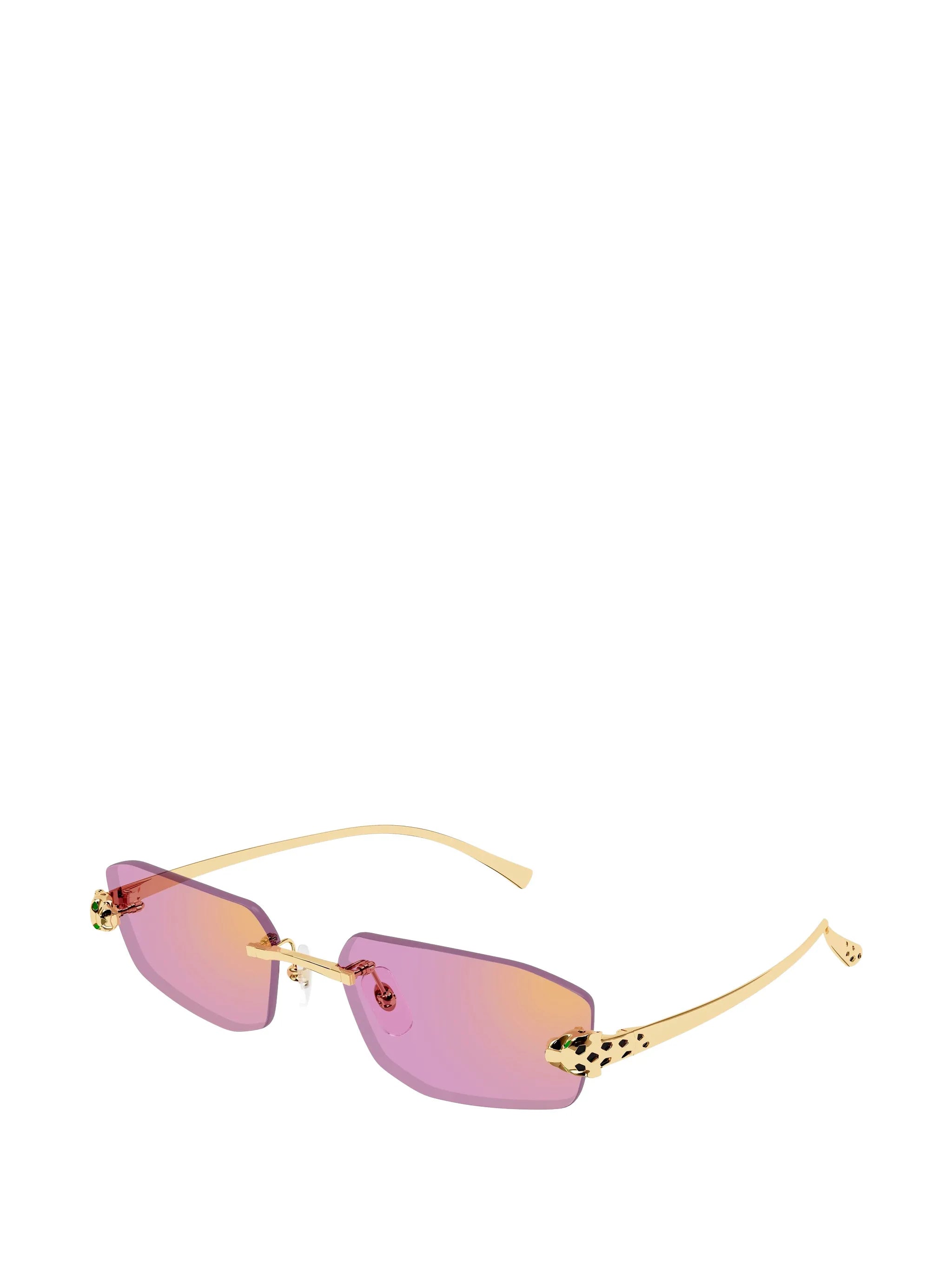 rectangle rimless sunglasses