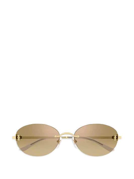 oval rimless sunglasses