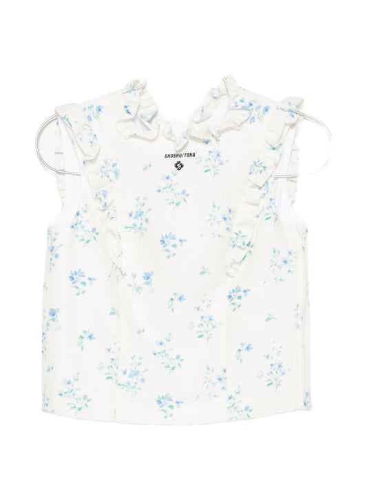 floral-print top