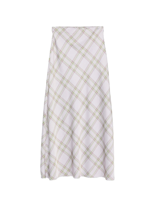 tartan-pattern maxi skirt