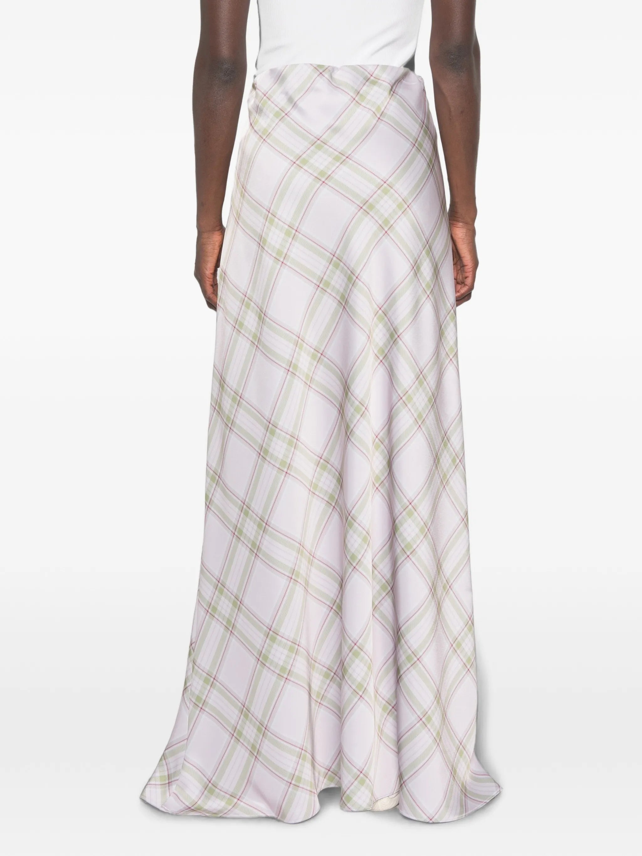 tartan-pattern maxi skirt