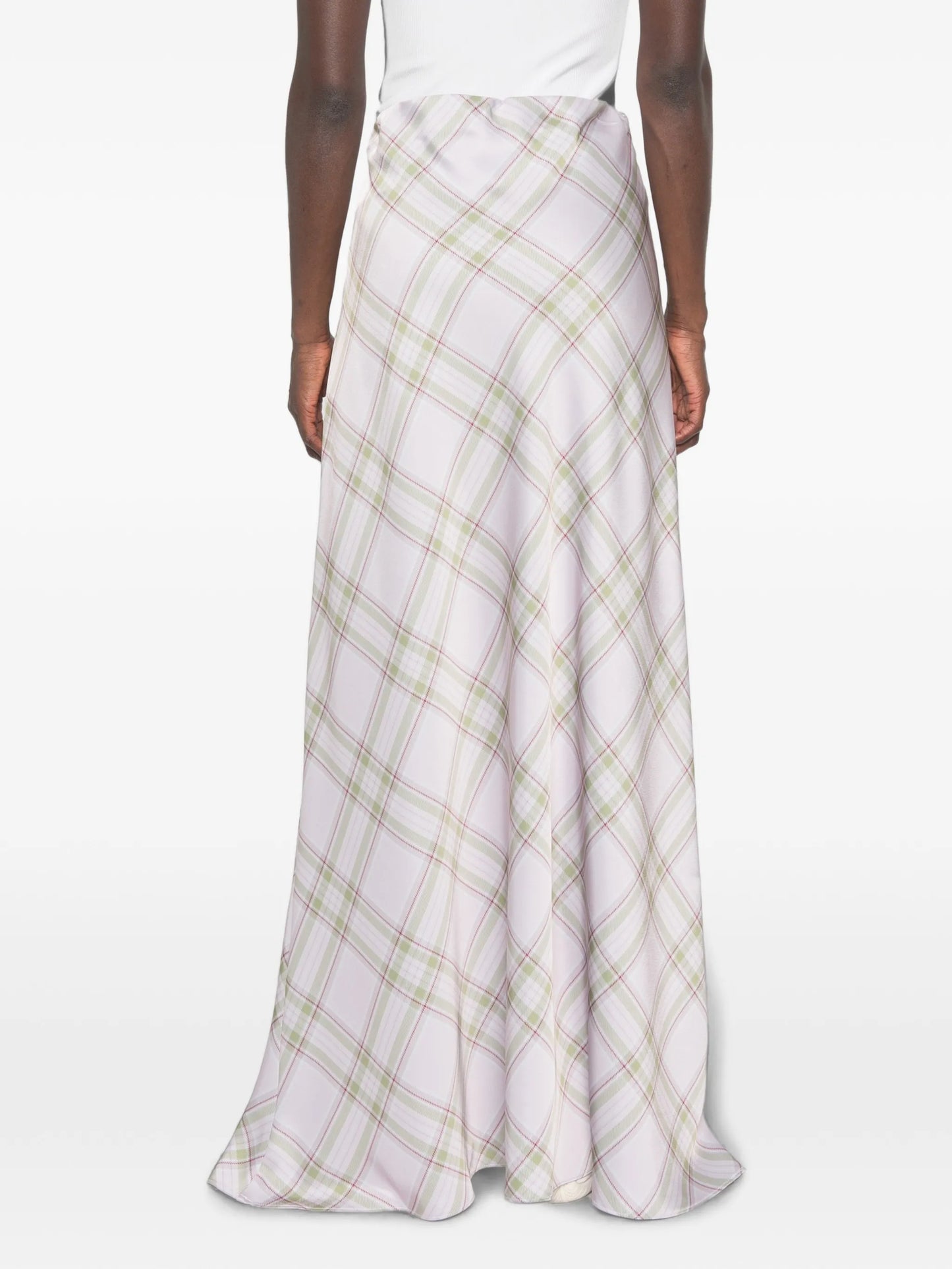 tartan-pattern maxi skirt