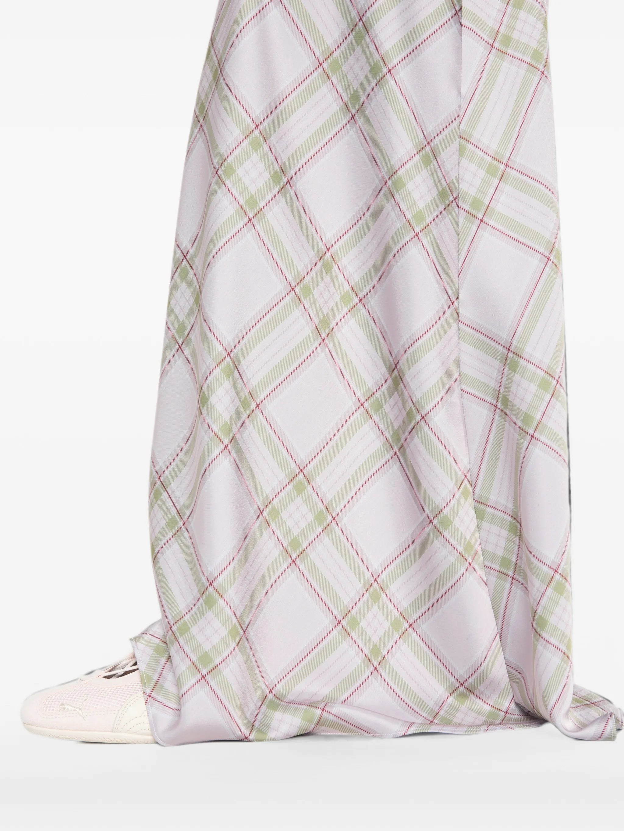 tartan-pattern maxi skirt