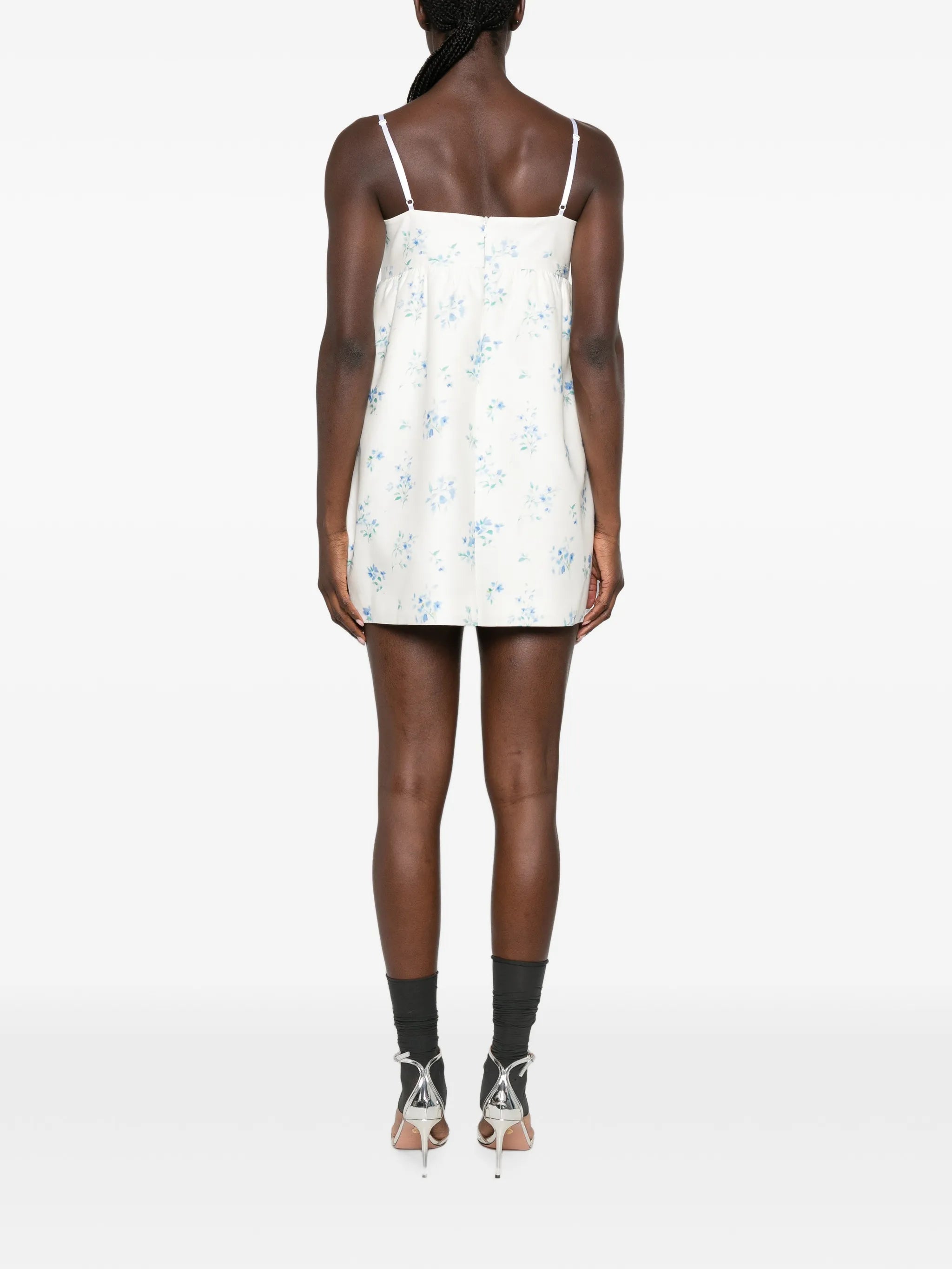 floral-print mini dress