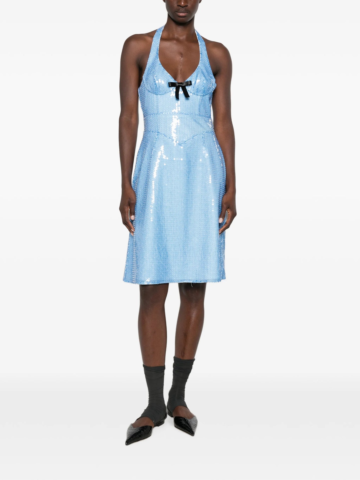 sequin-embellishment midi dress