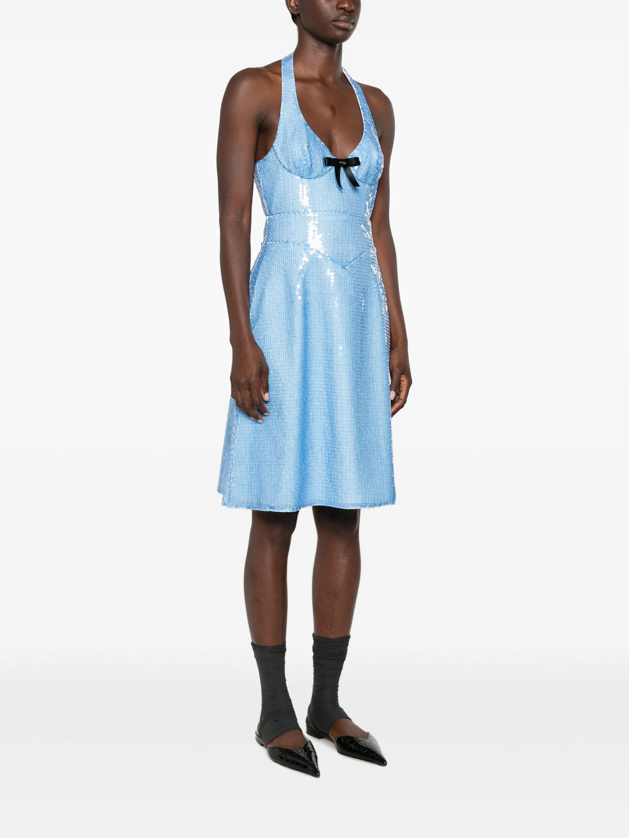 sequin-embellishment midi dress