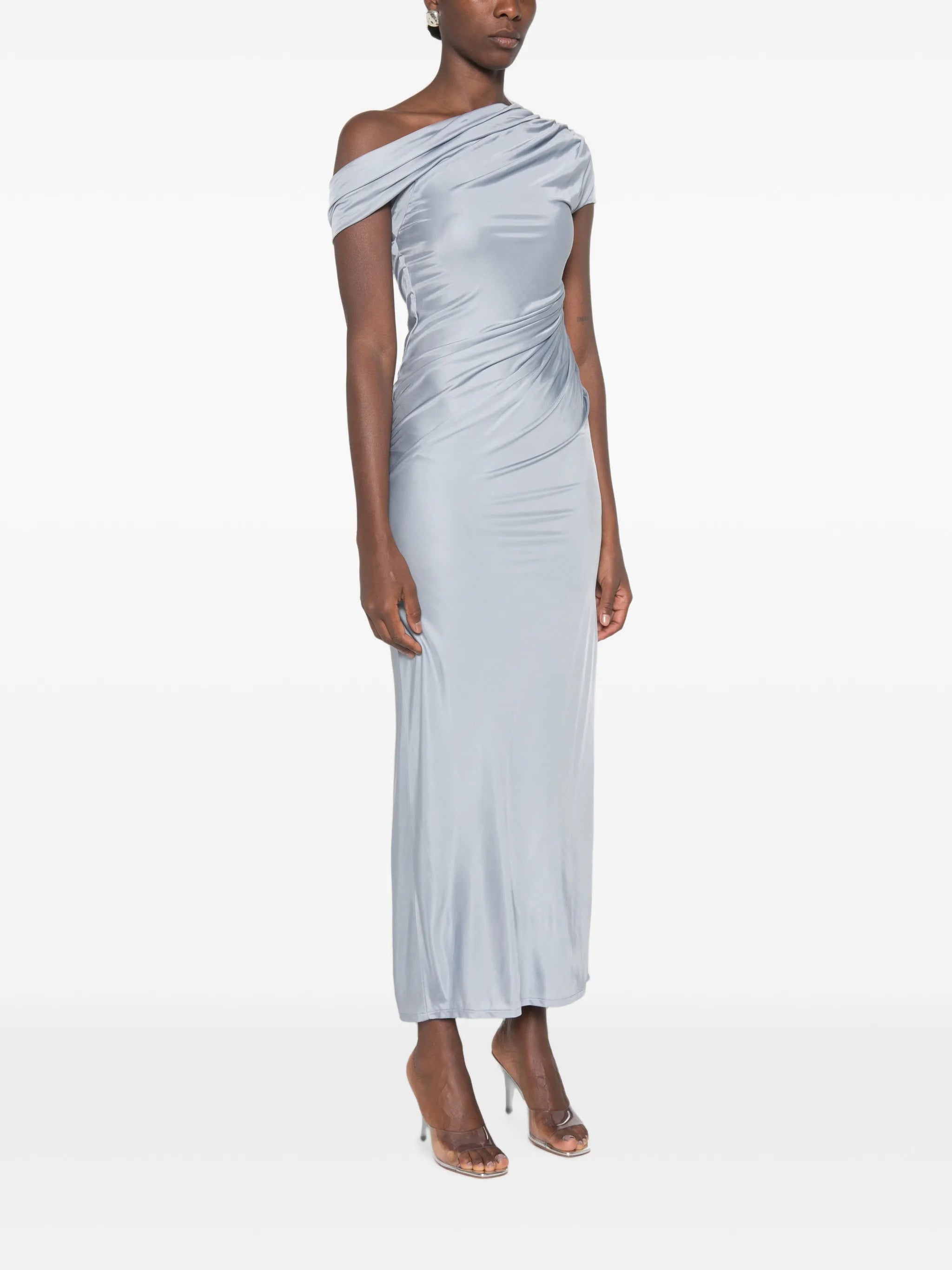 ruched off-shoulder dress
