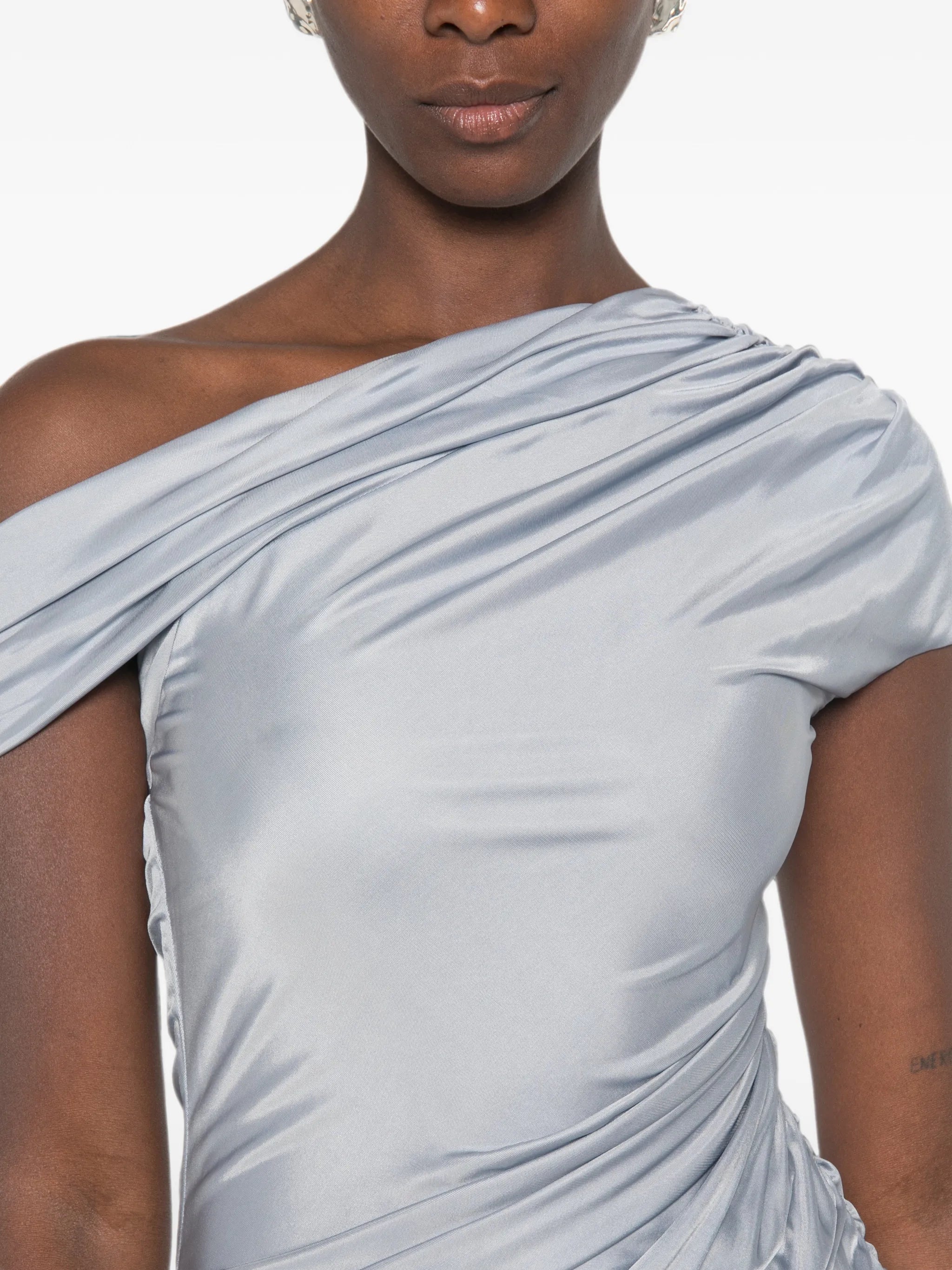 ruched off-shoulder dress