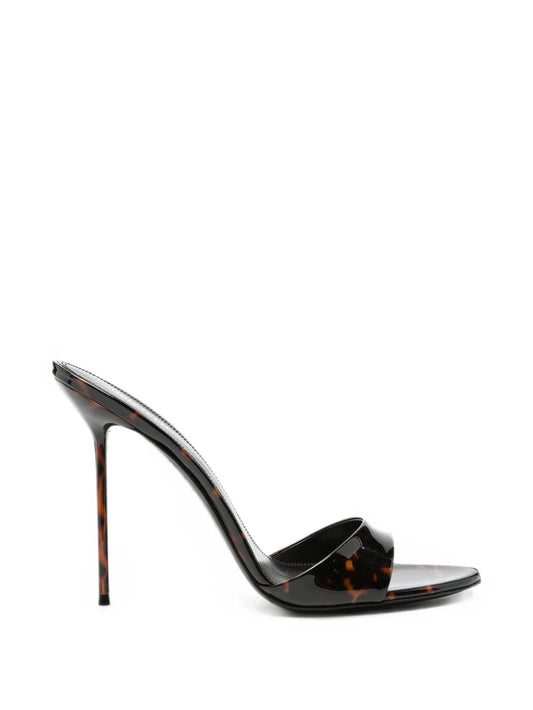 Lidia tortoise patent leather mules 105