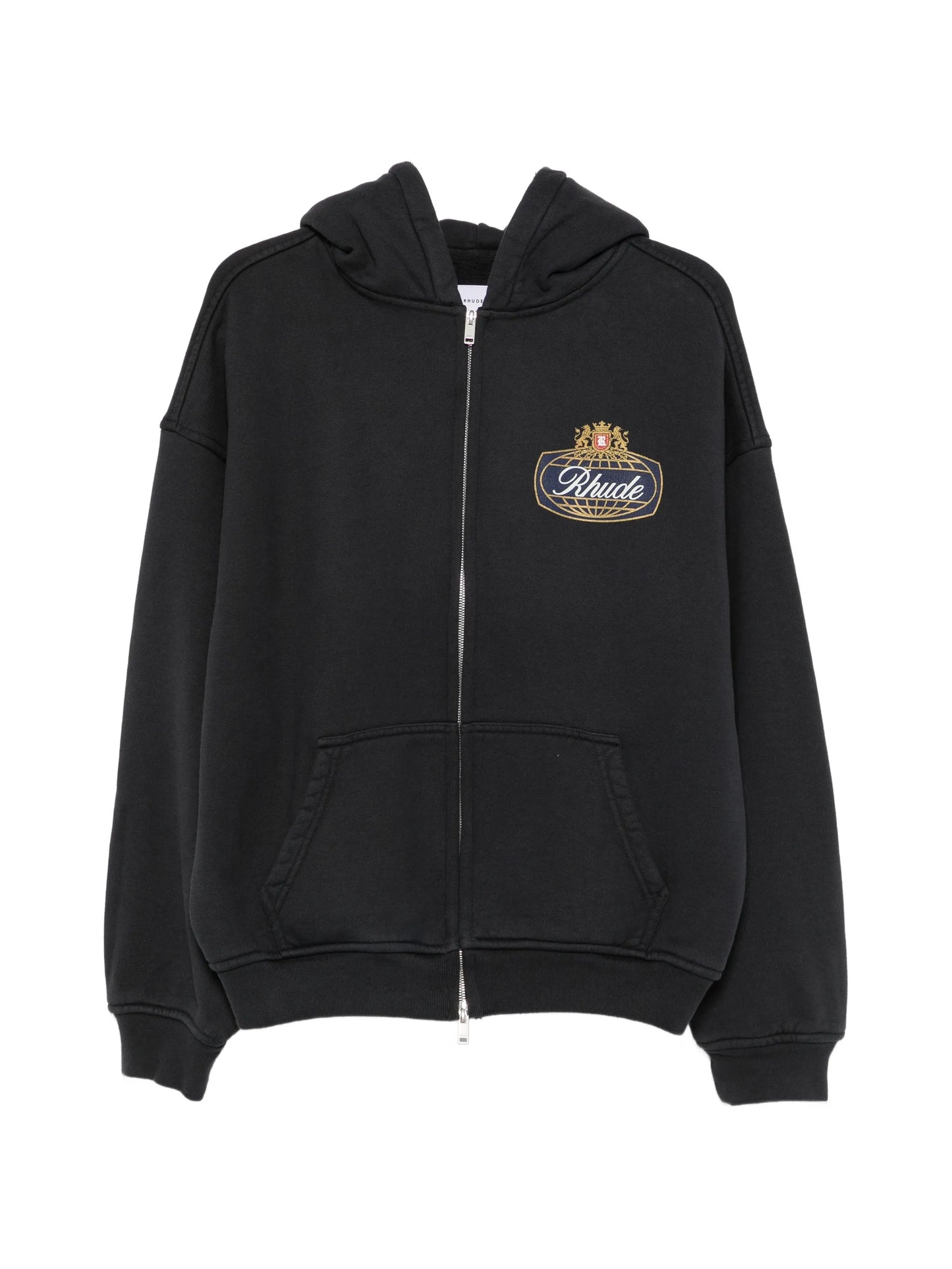 logo-print zip-up hoodie
