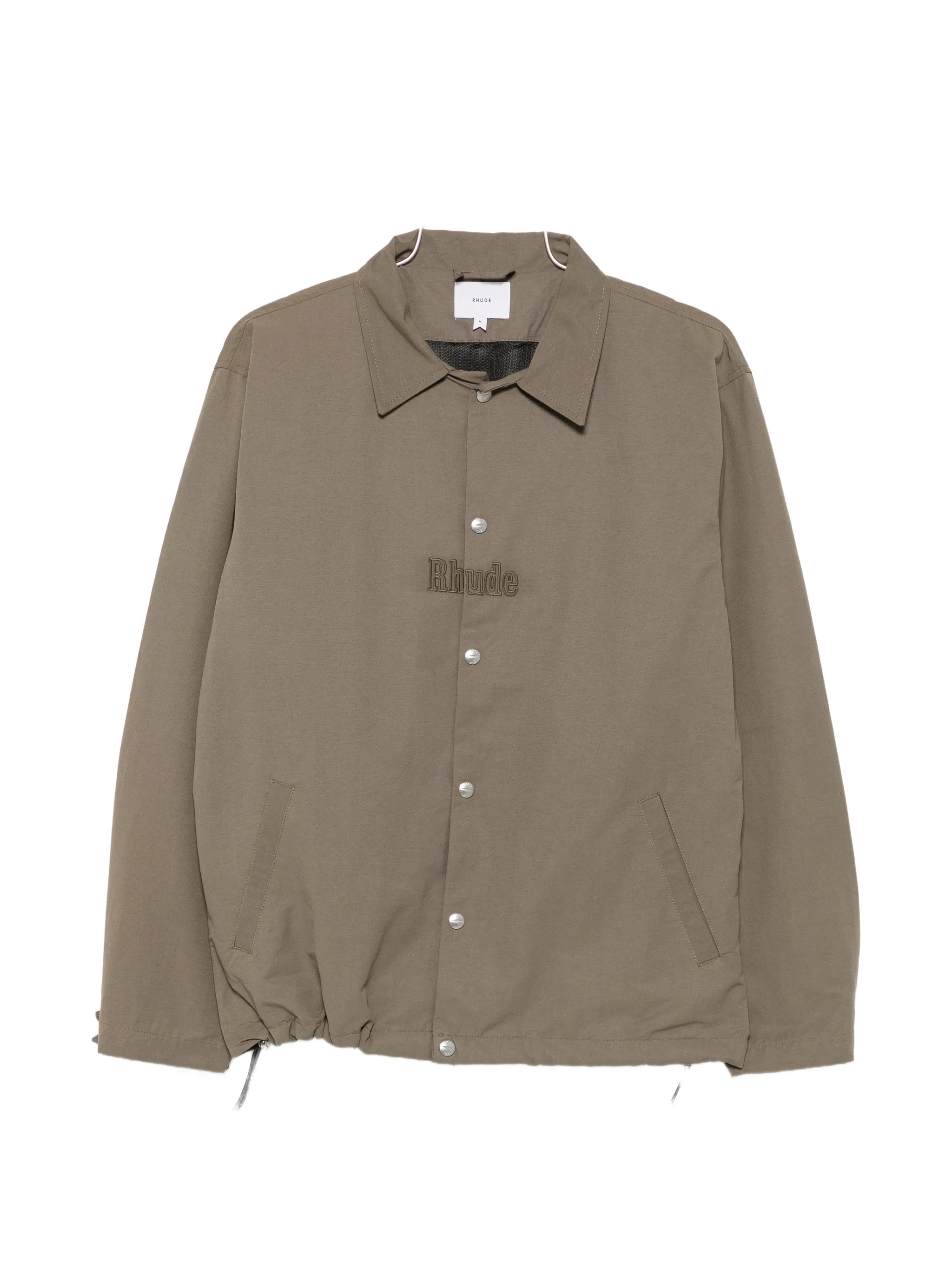logo-embroidered overshirt