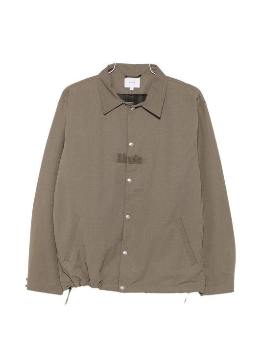 logo-embroidered overshirt