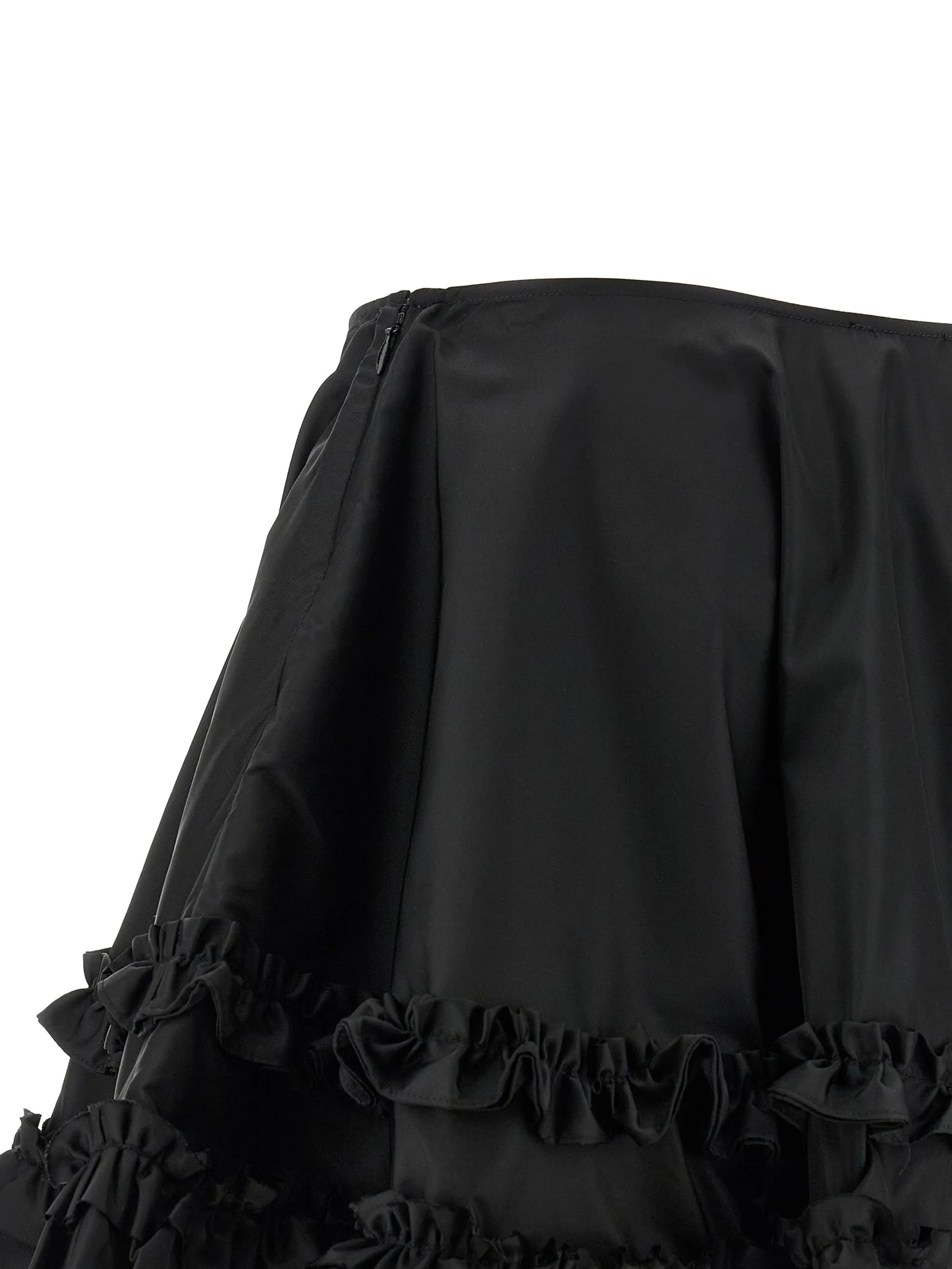 ruffled flared mini skirt