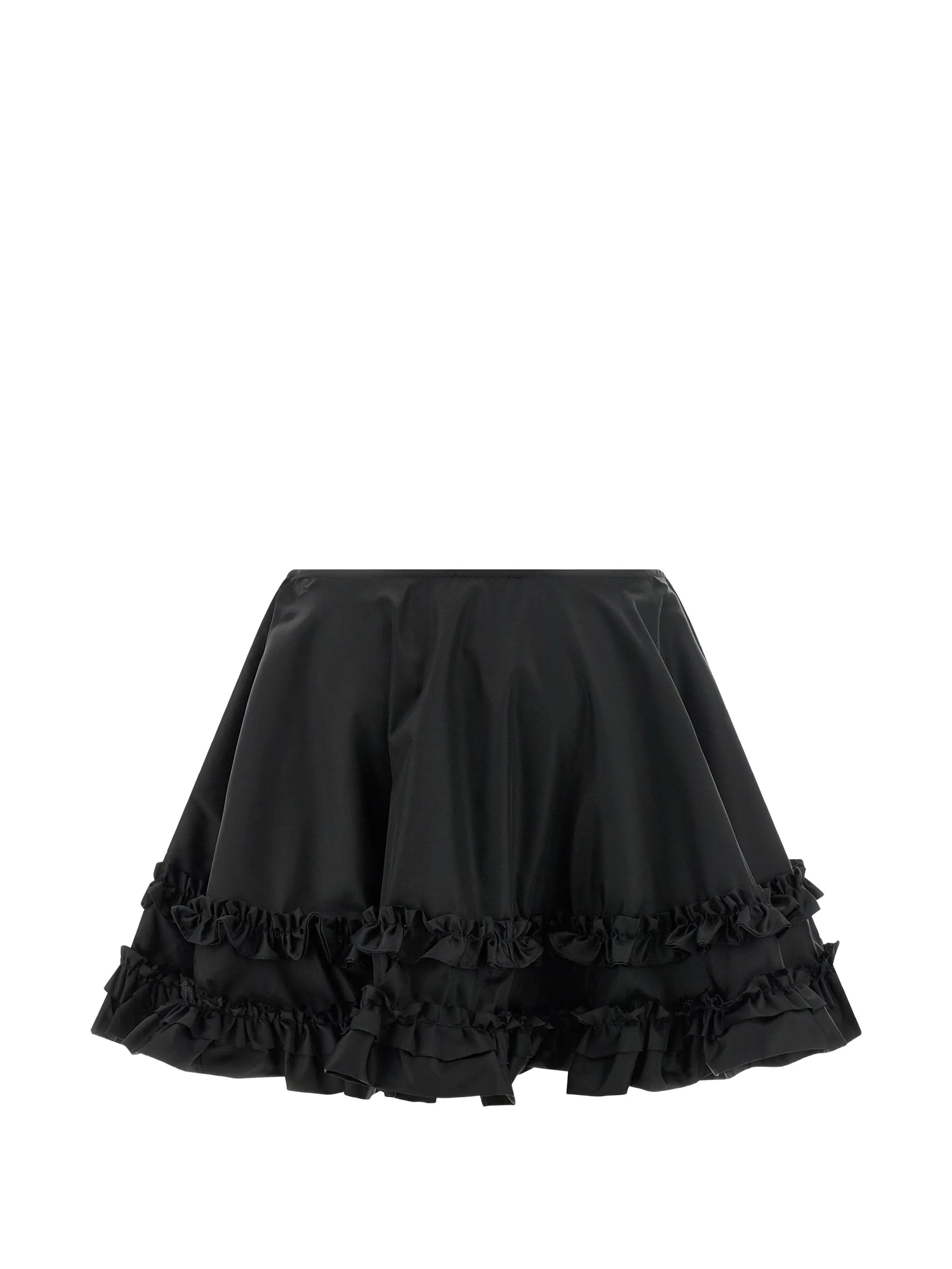 ruffled flared mini skirt