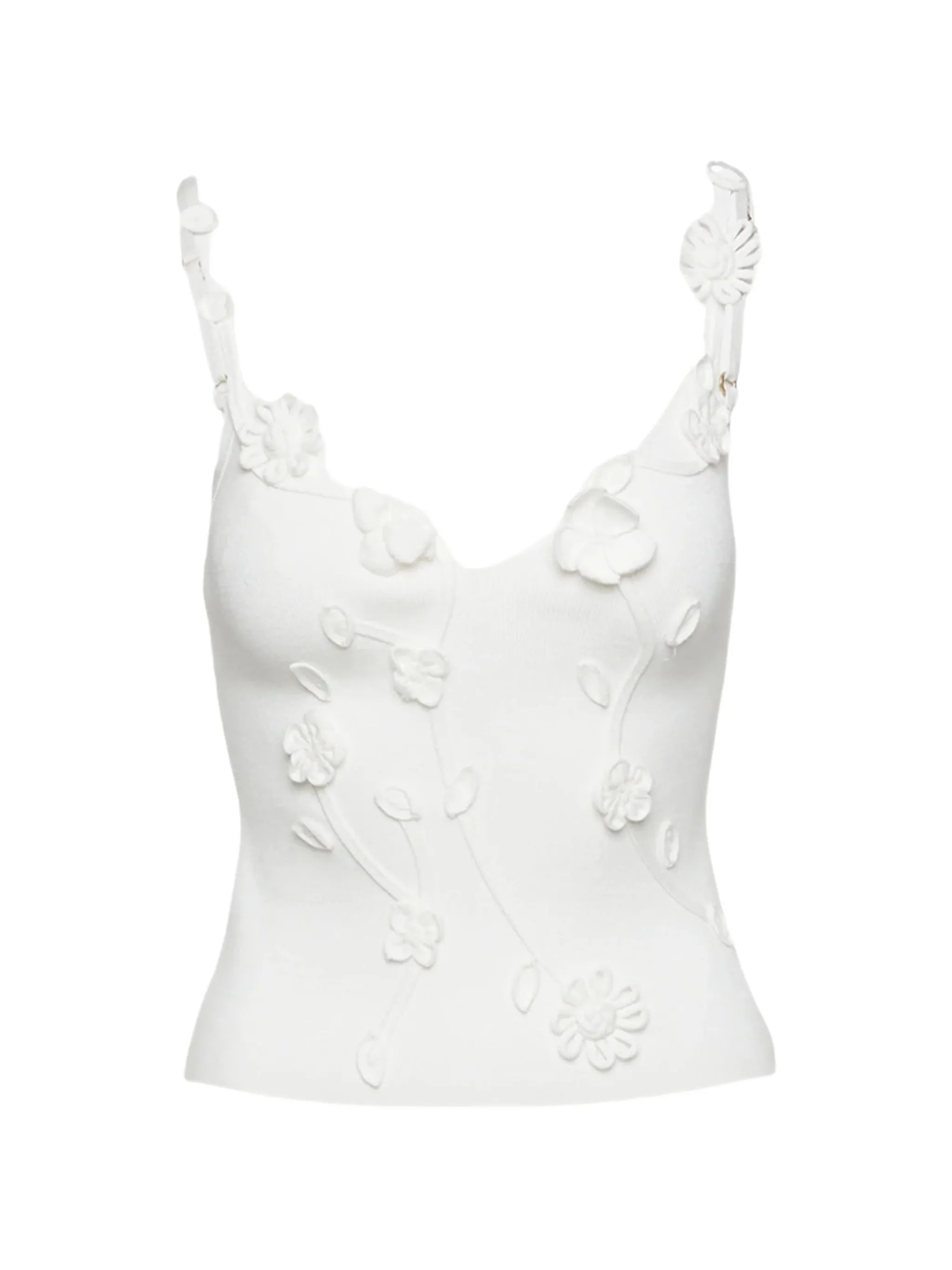 Emiliana floral-appliqué top