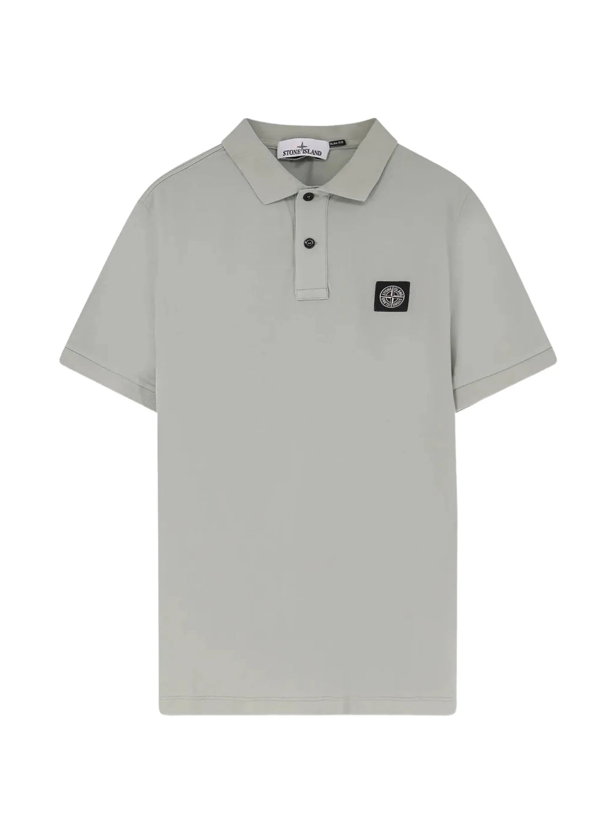 2200008 organic cotton piqué with stretch slim-fit short-sleeve polo shirt with Compass patch