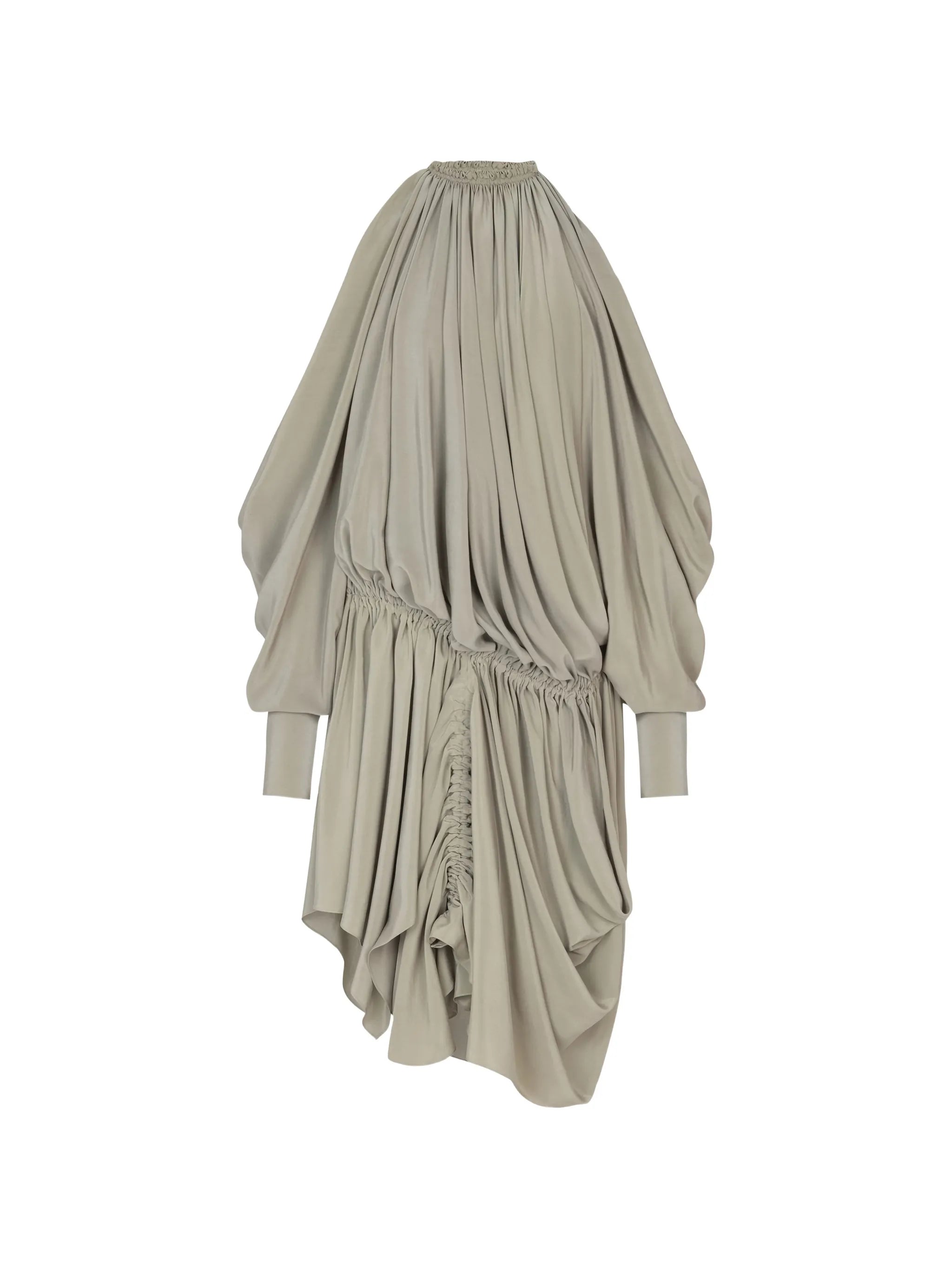 draped silk crepe mini dress