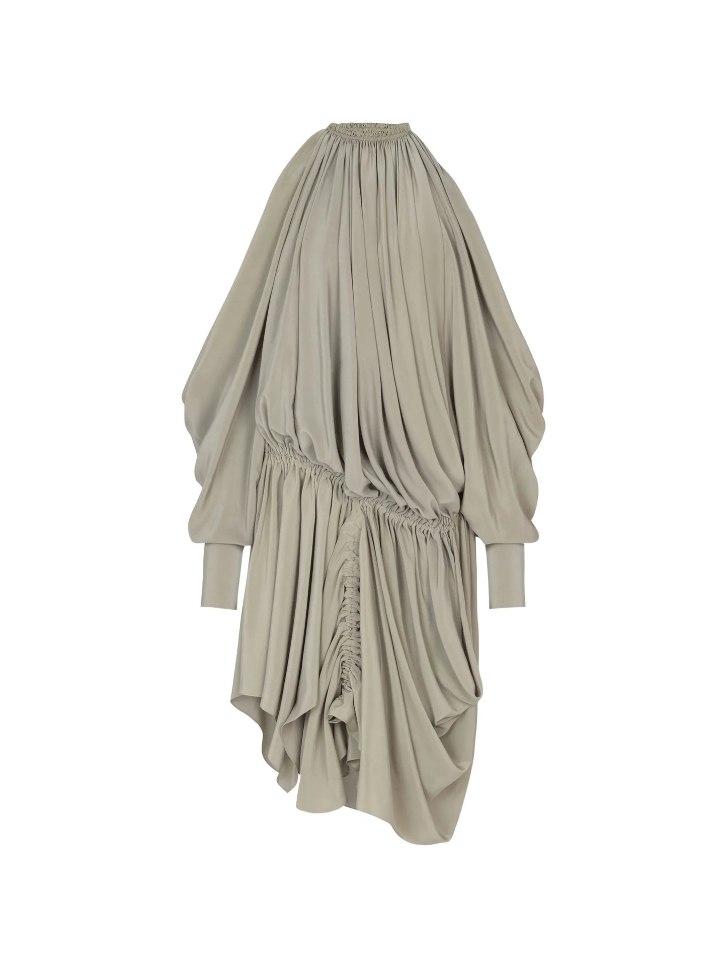 draped silk crepe mini dress