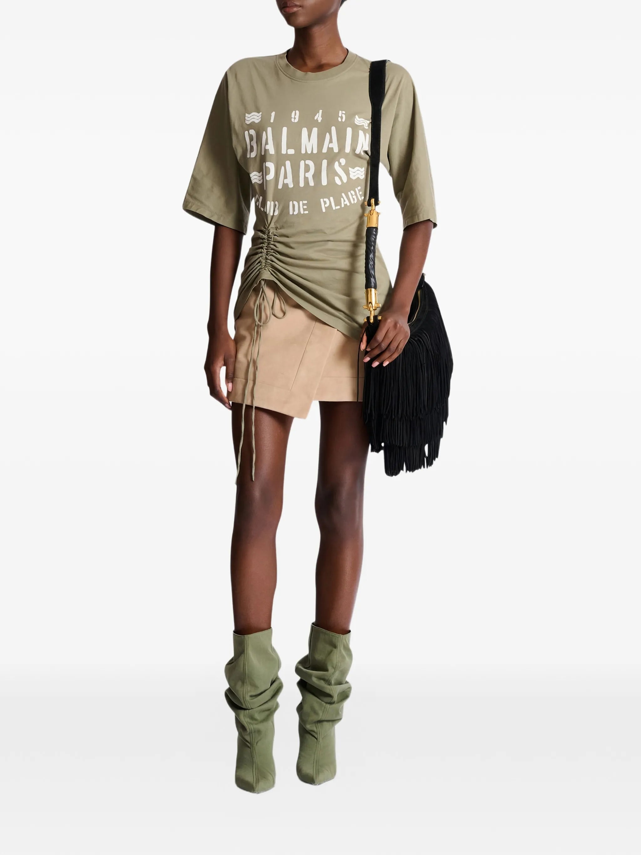 T-shirt with Balmain club print
