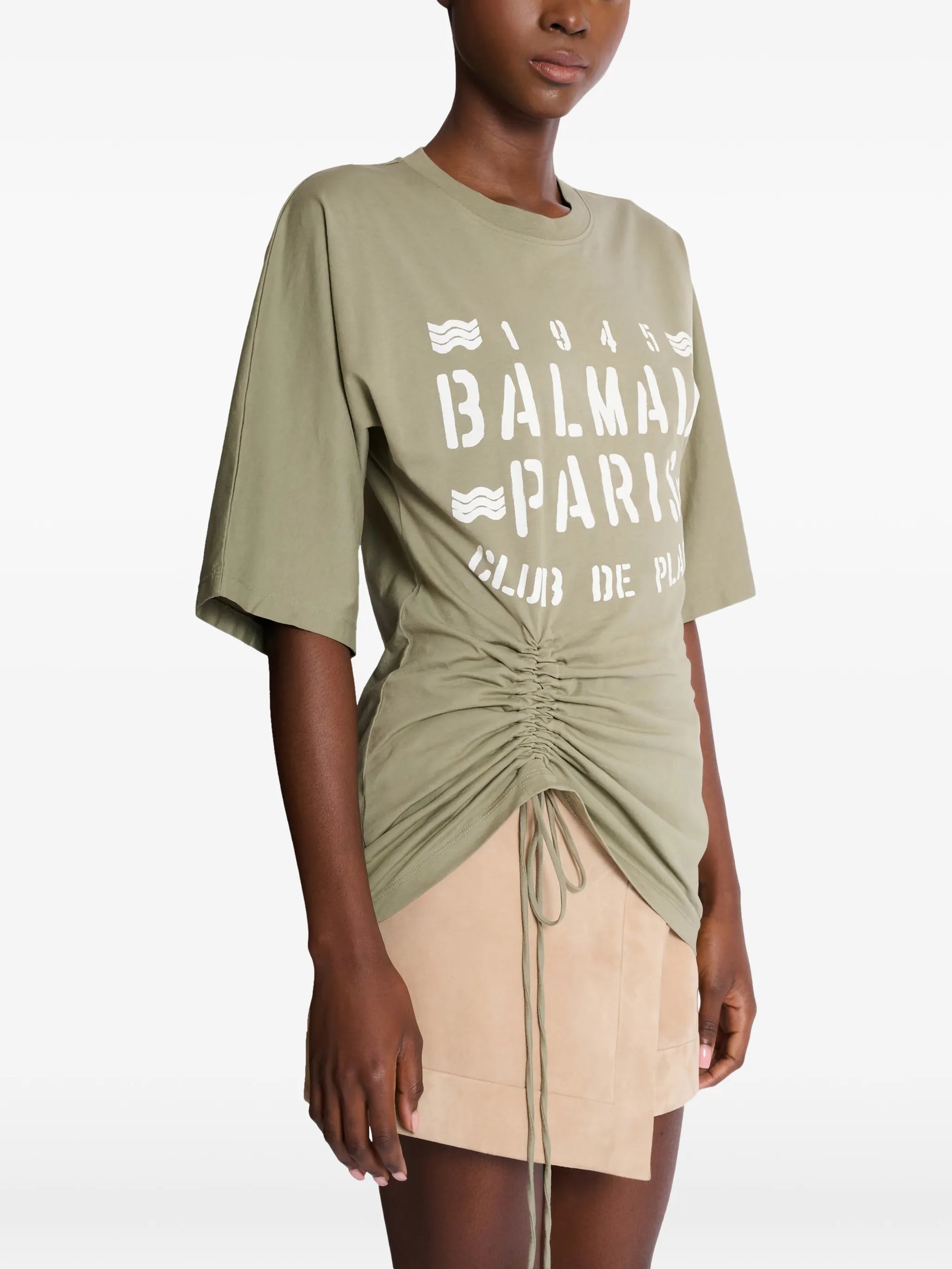 T-shirt with Balmain club print