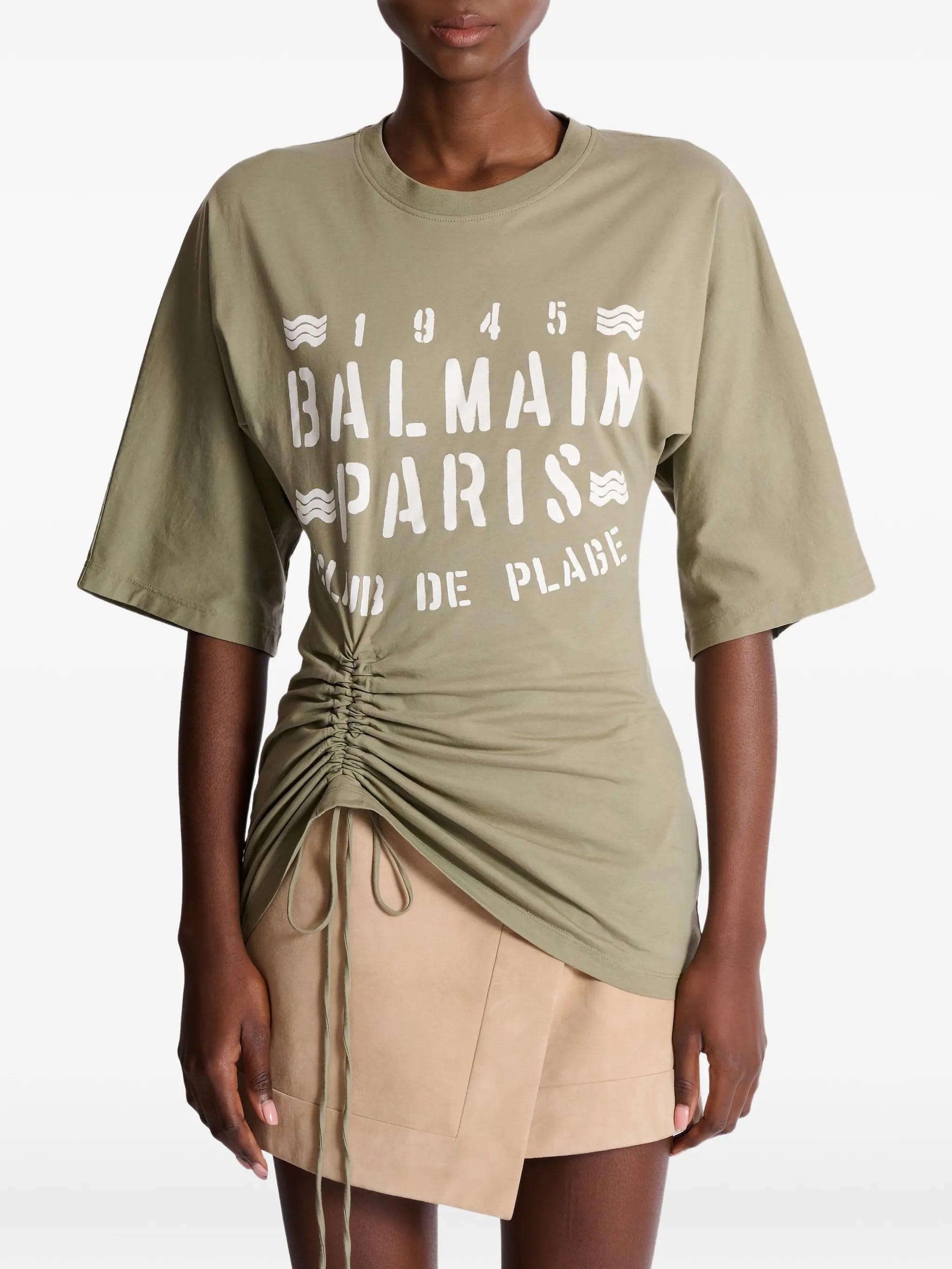 T-shirt with Balmain club print