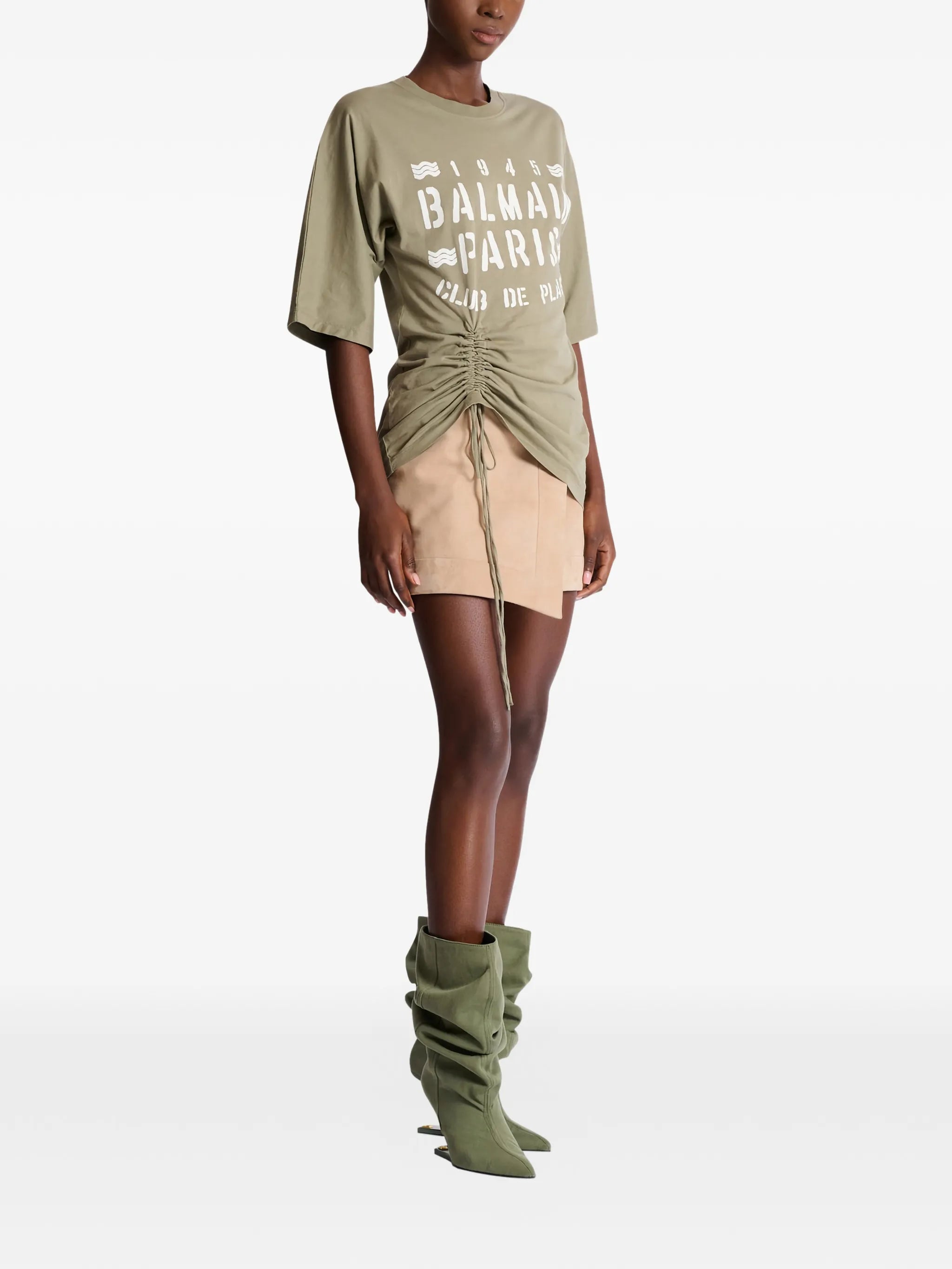 T-shirt with Balmain club print
