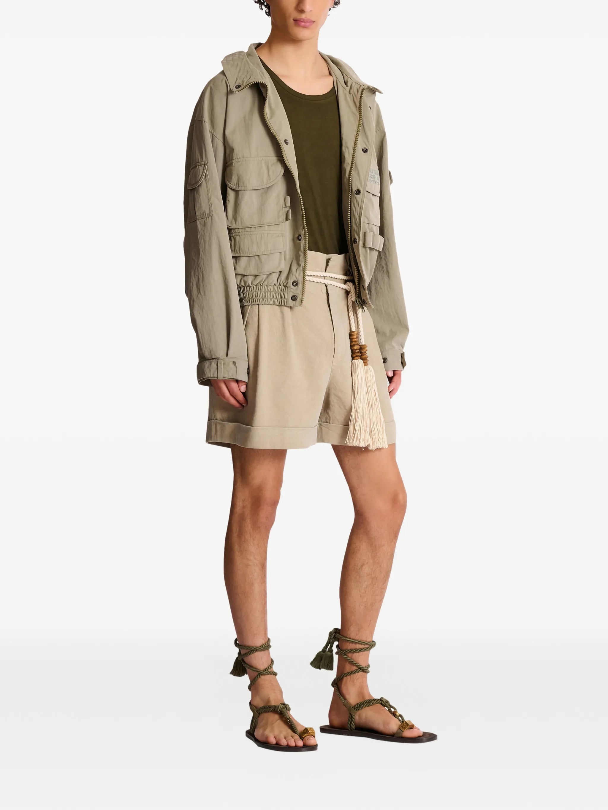 multi-pocket hooded jacket