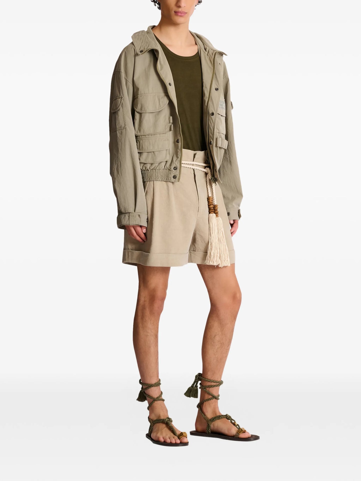 multi-pocket hooded jacket