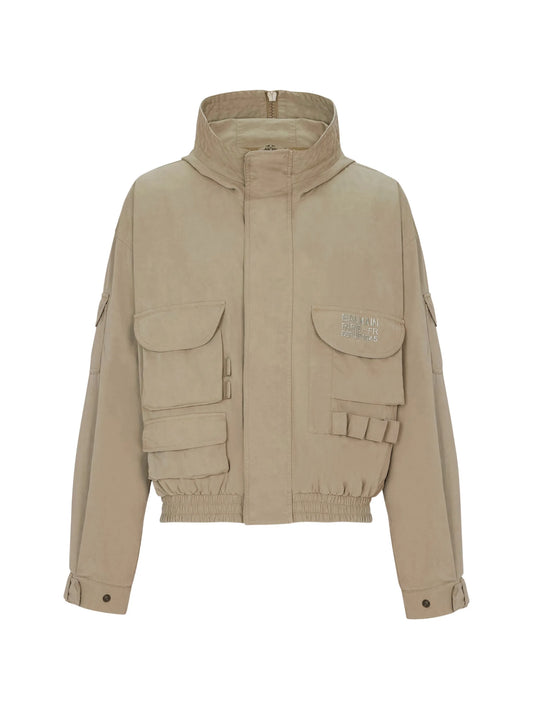 multi-pocket hooded jacket