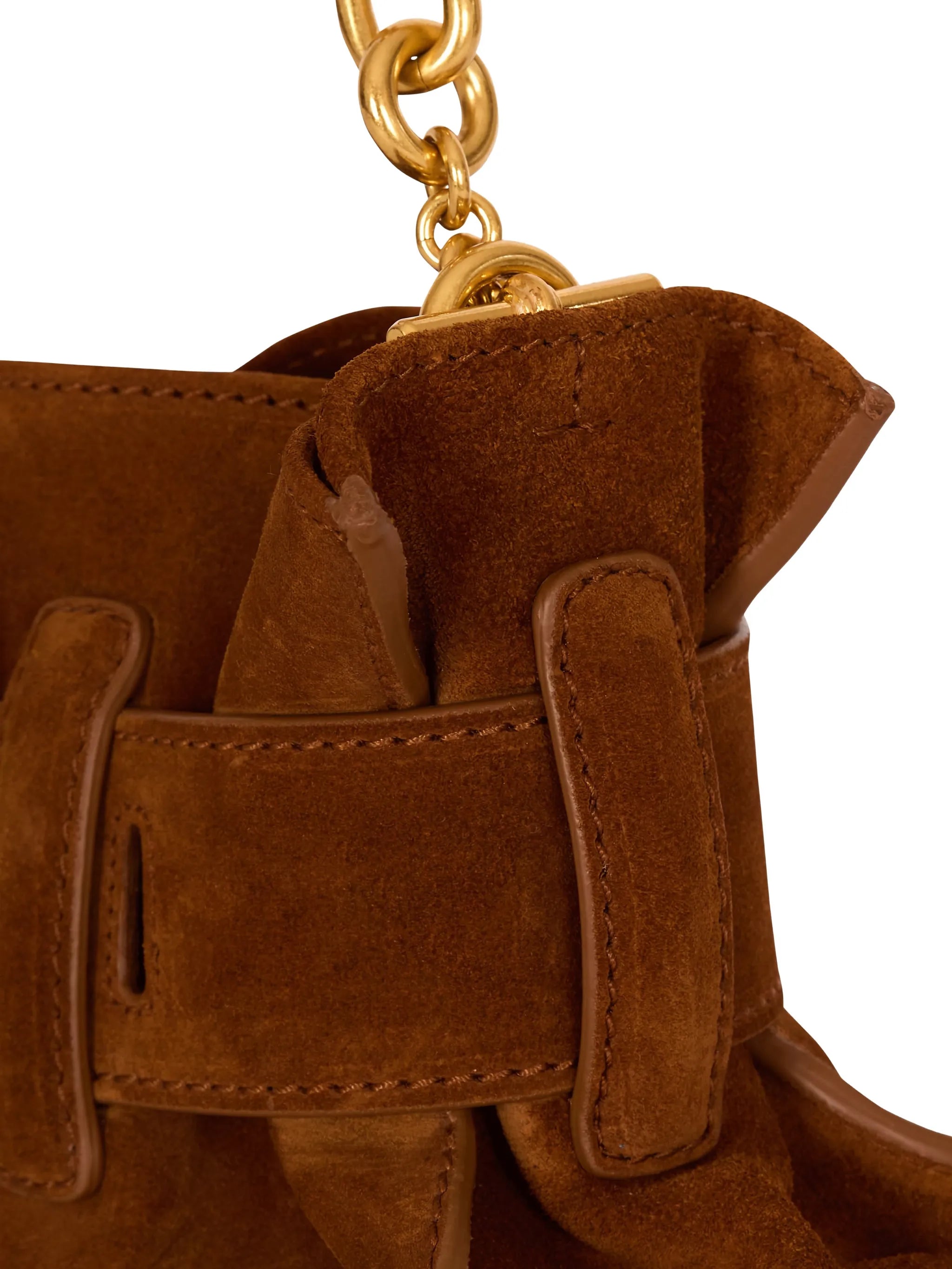 min Anthem buckle suede leather clutch bag