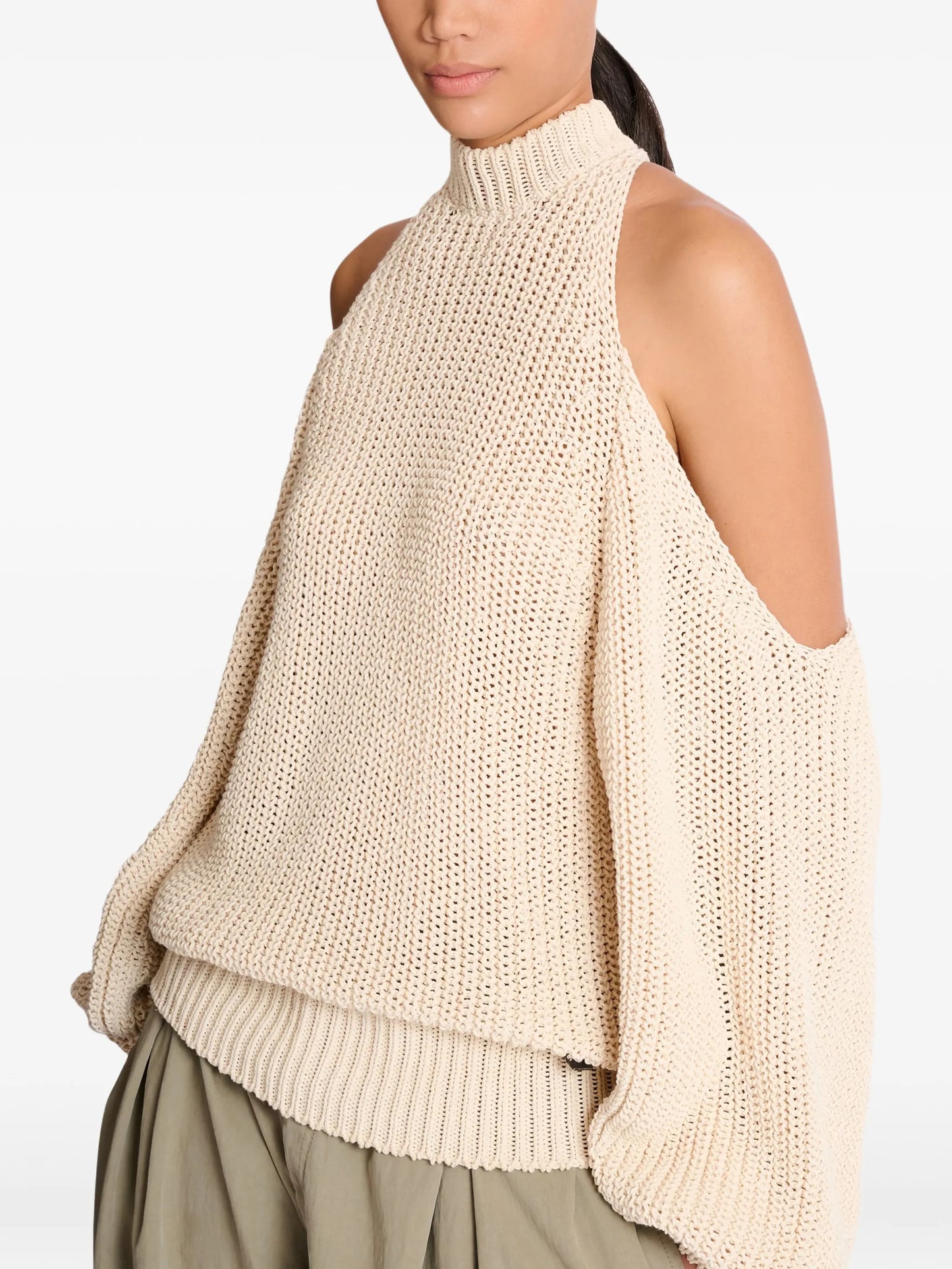 open-shoulder sweater