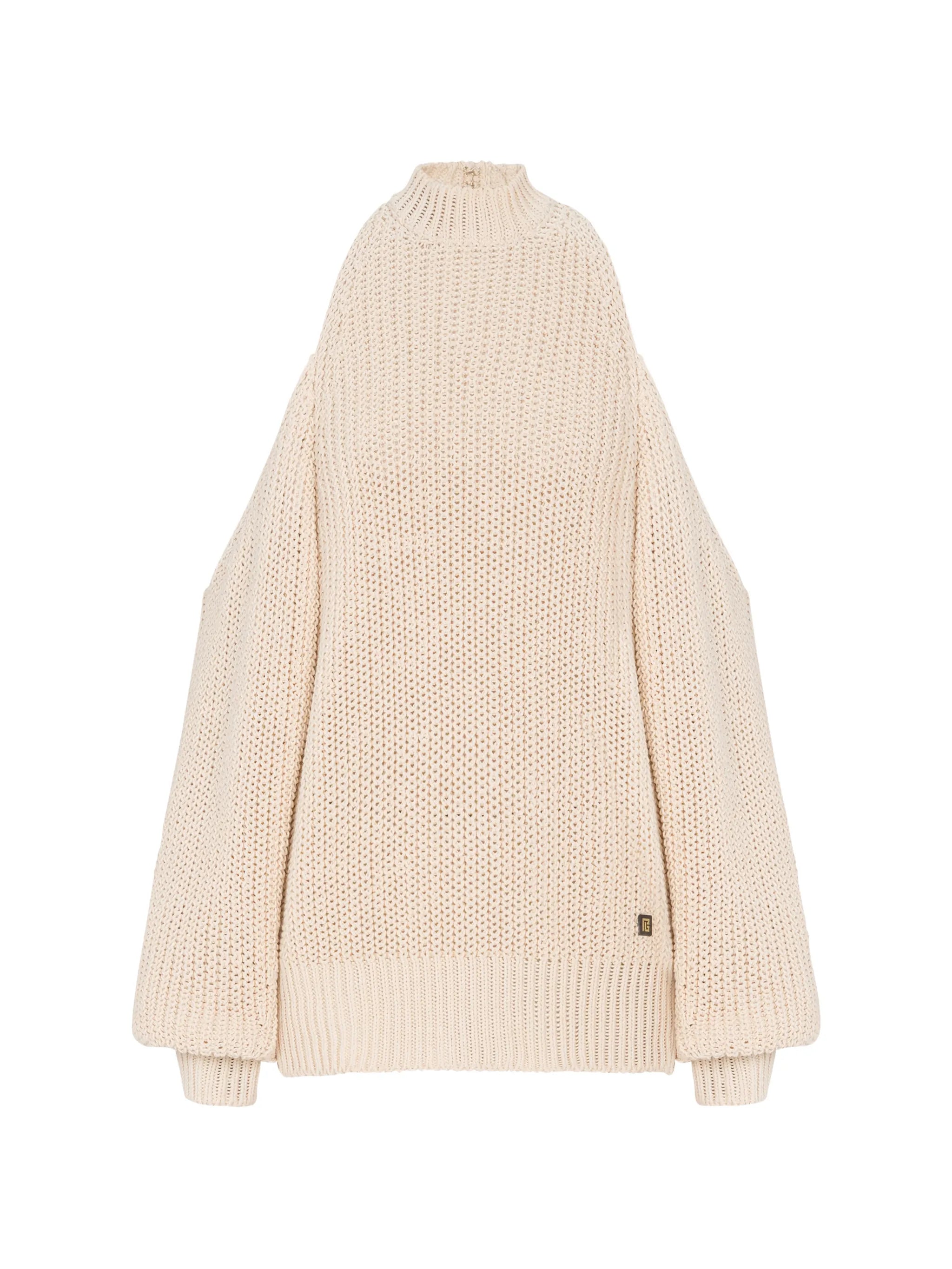 open-shoulder sweater