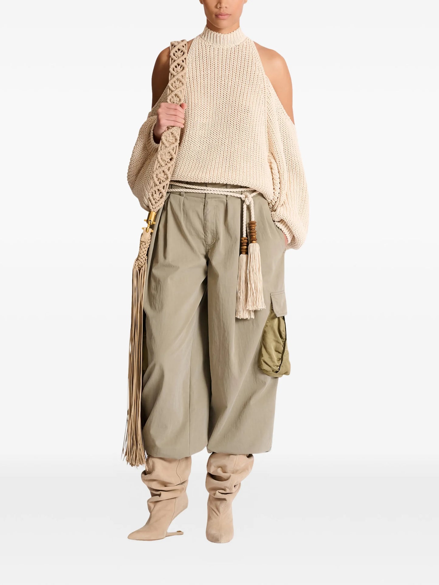 open-shoulder sweater