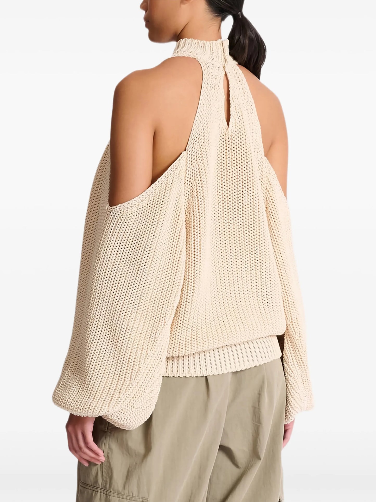 open-shoulder sweater
