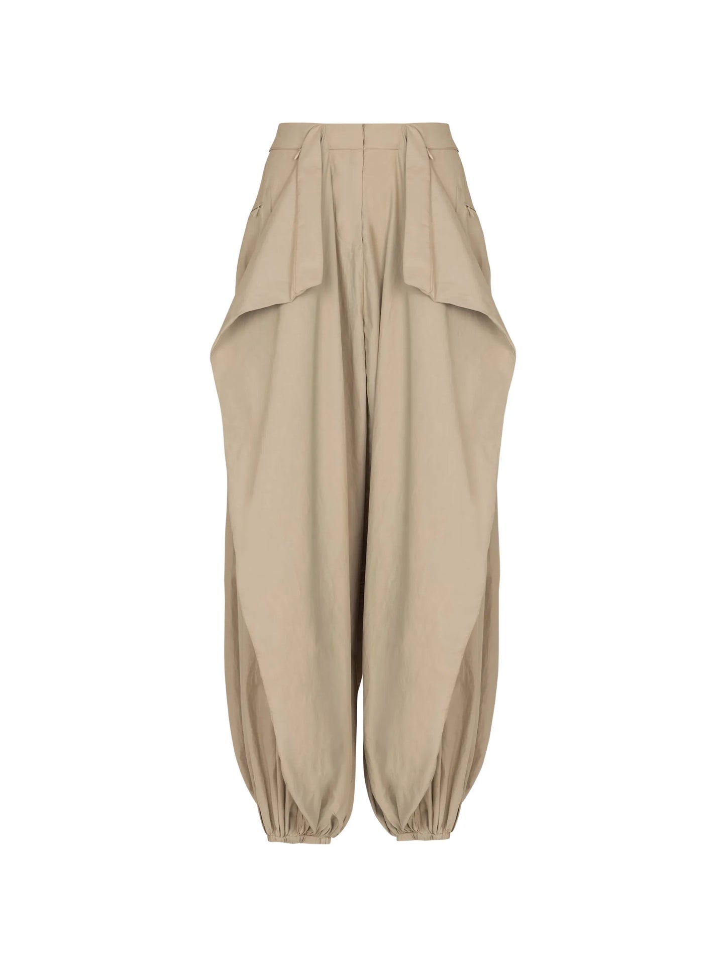 beige tapered trousers