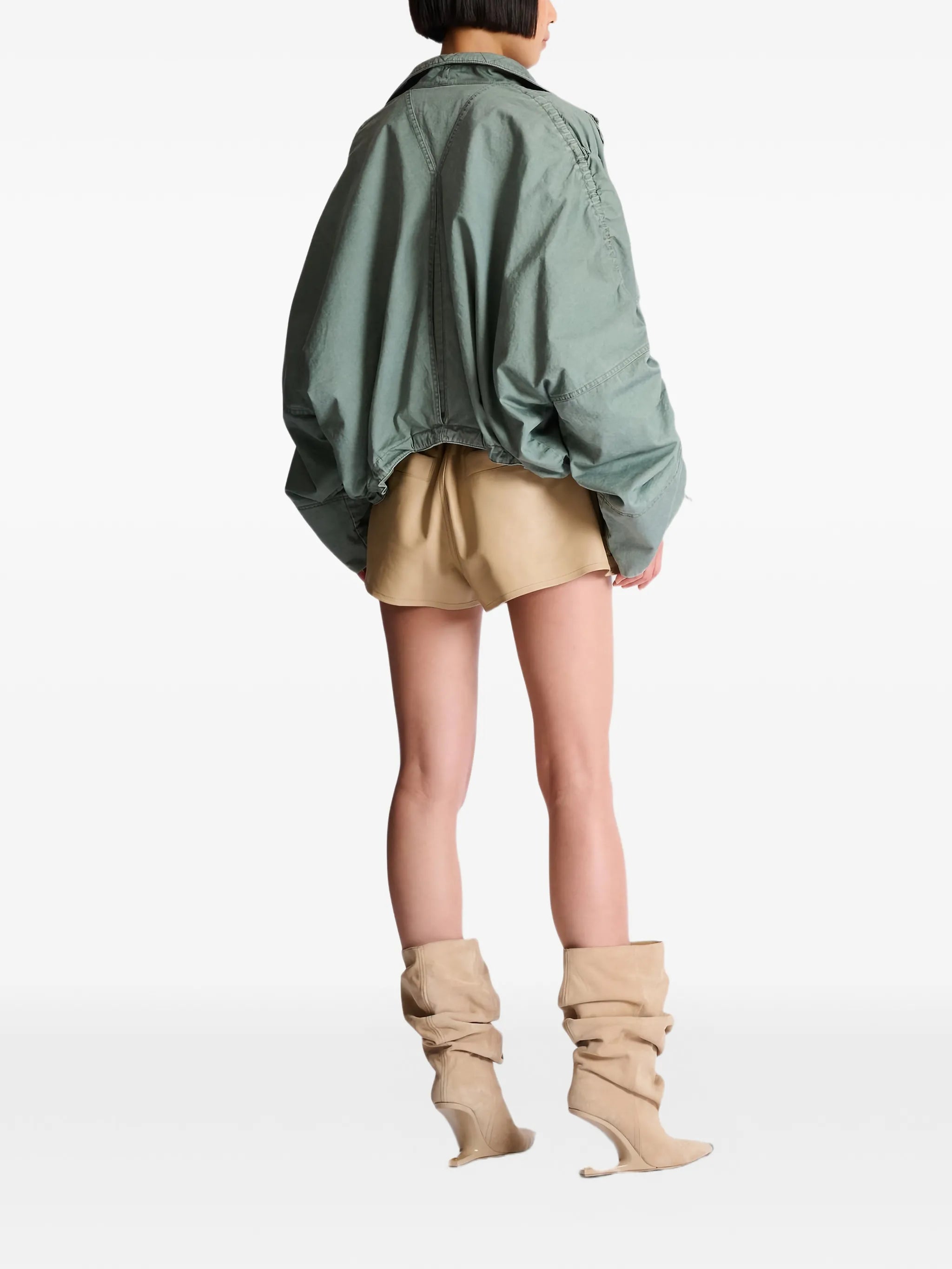 pockets gathered-sleeve jacket