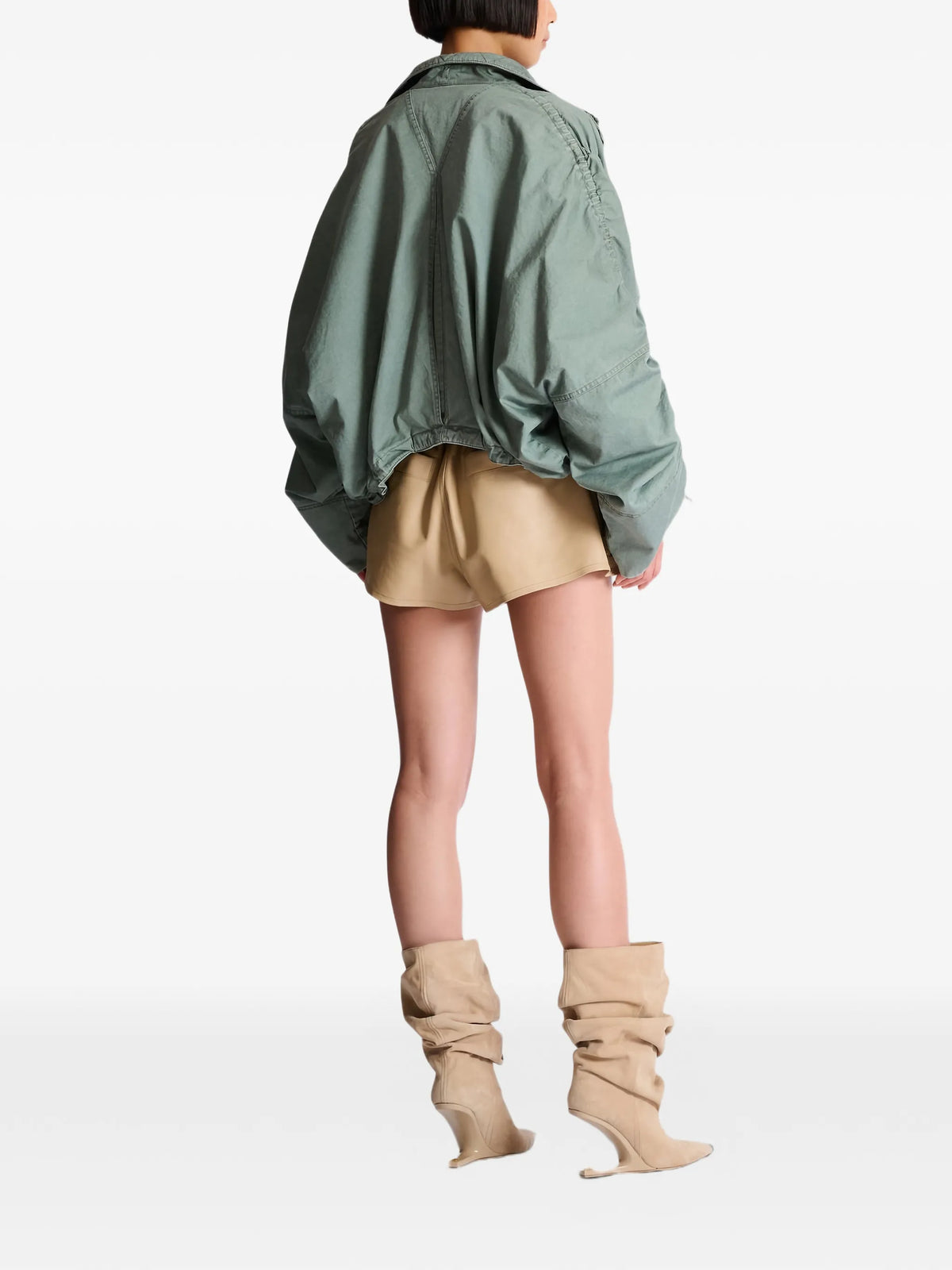 pockets gathered-sleeve jacket