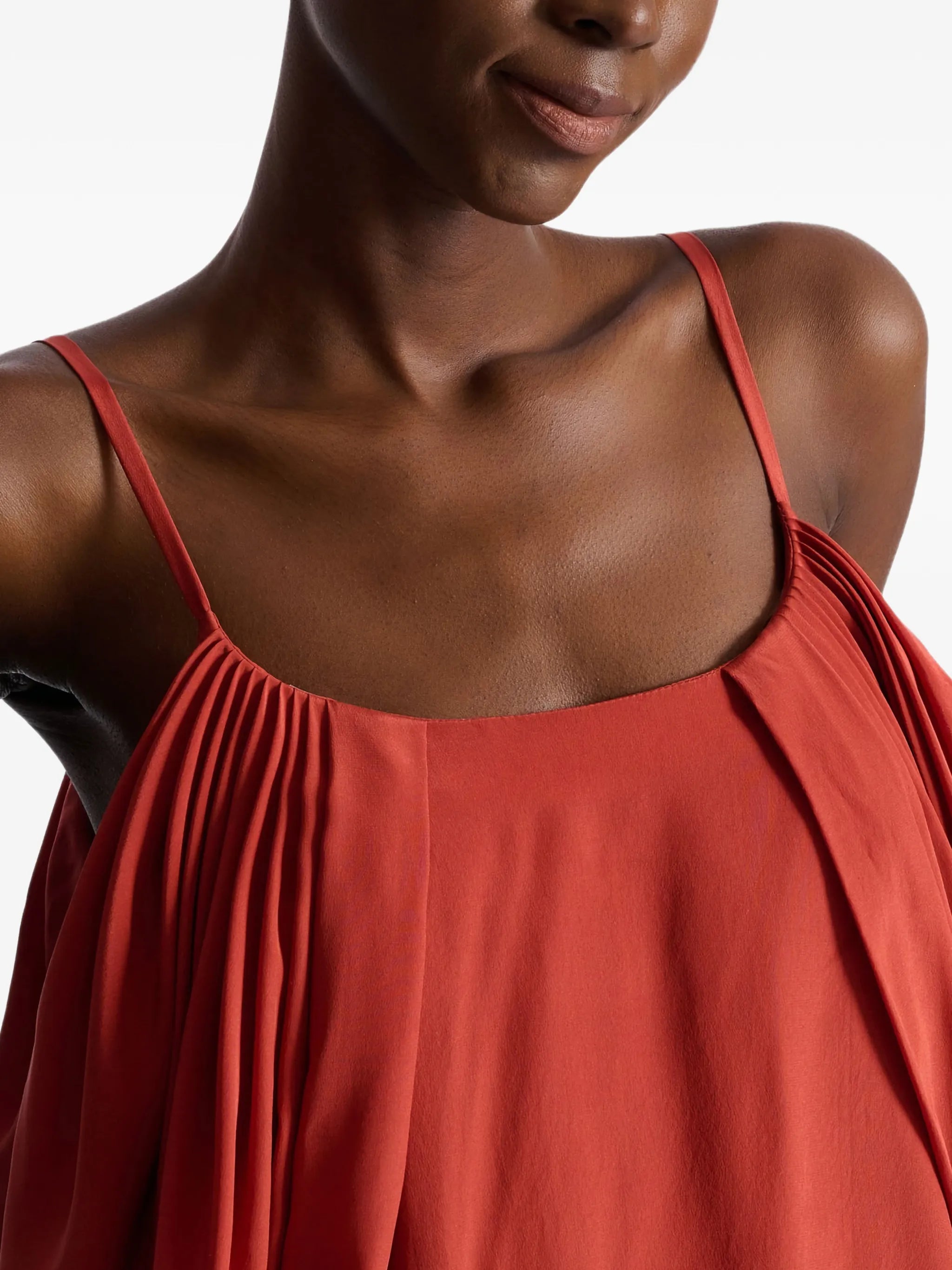 draped silk crepe top