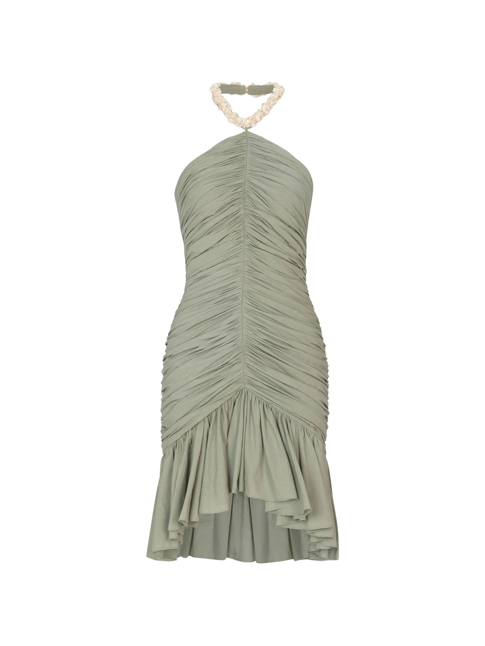 draped mini dress
