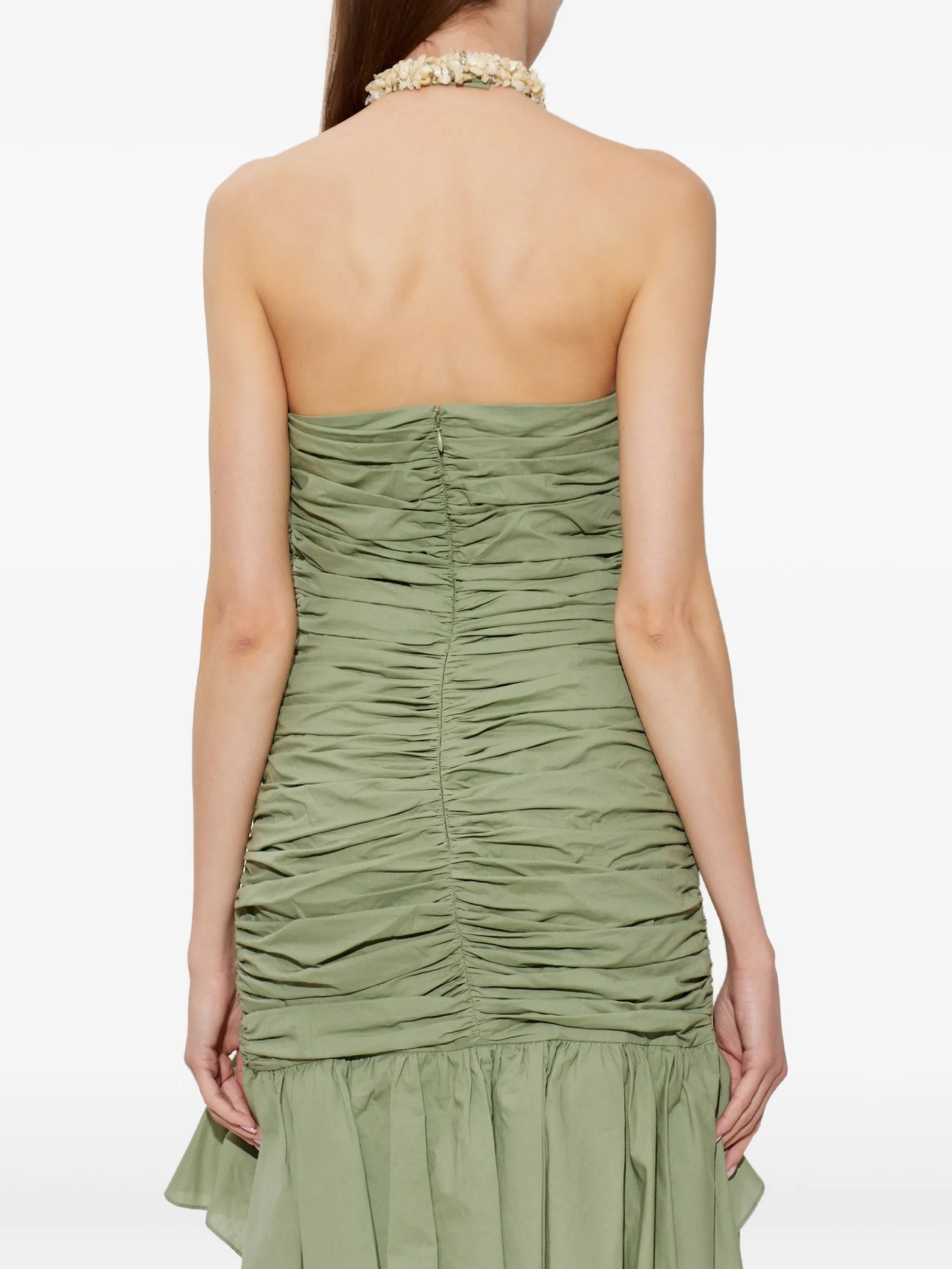 draped mini dress