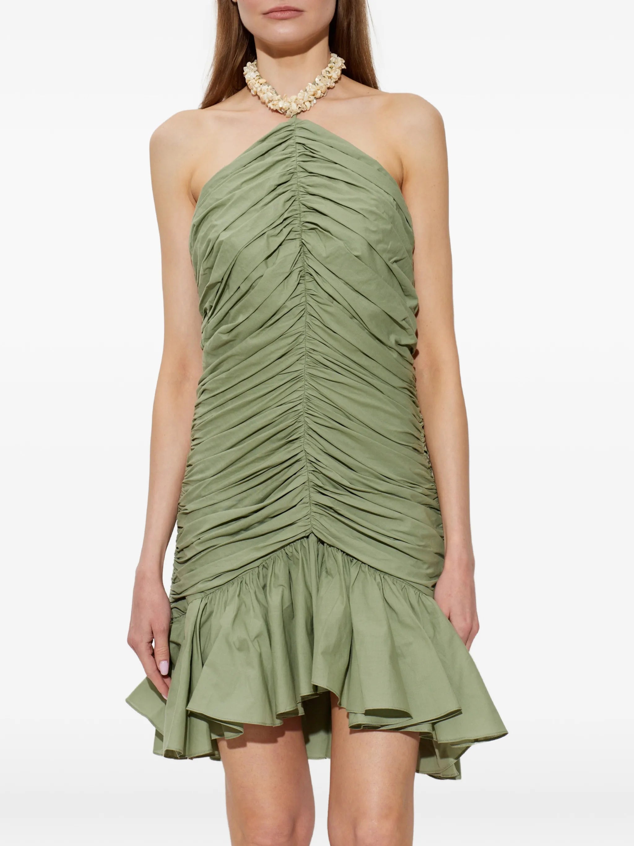 draped mini dress