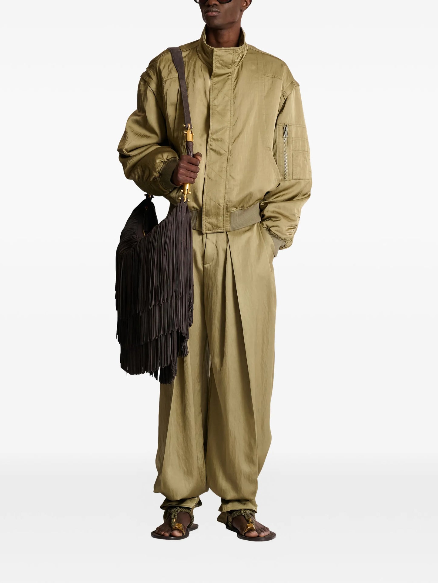 knife-pleats tailored trousers