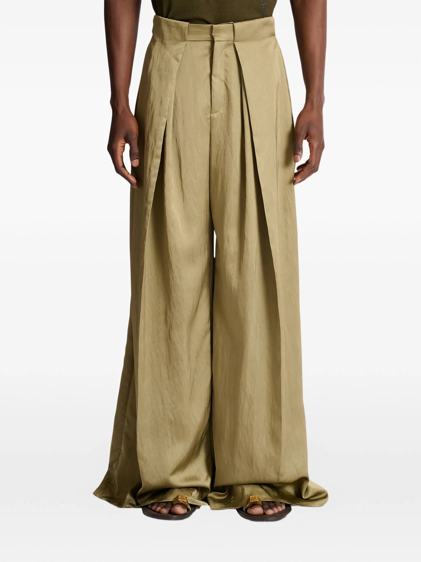 knife-pleats tailored trousers
