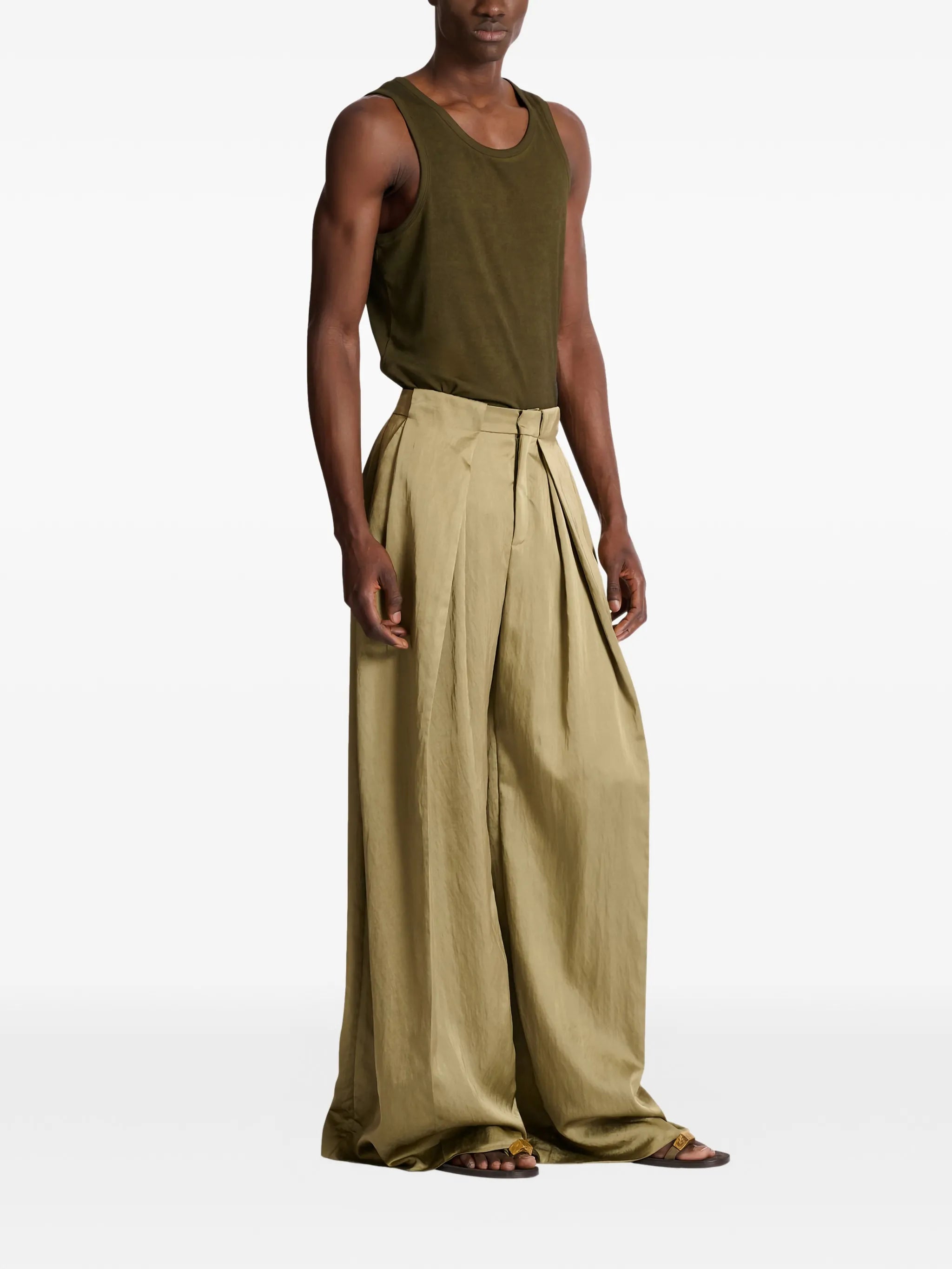 knife-pleats tailored trousers