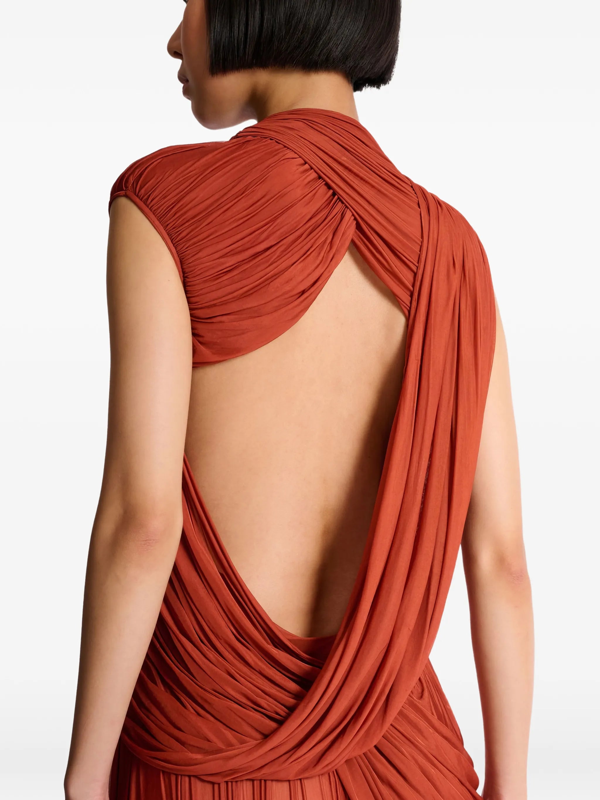 draped flowing dress