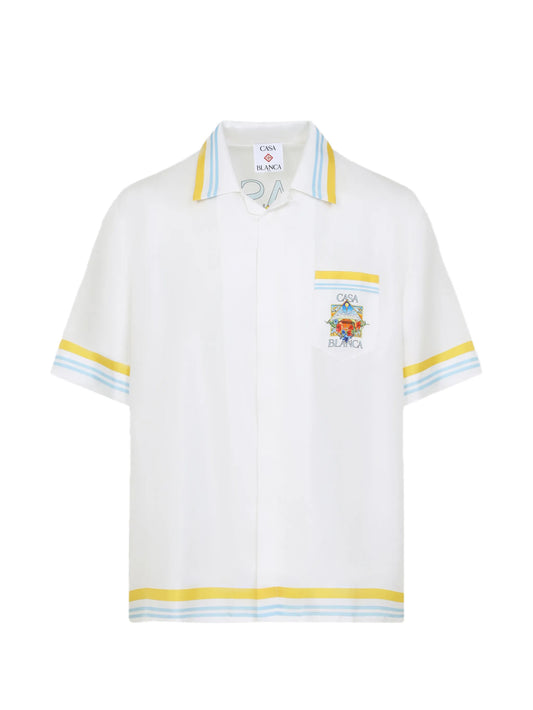 camp-collar printed shirt