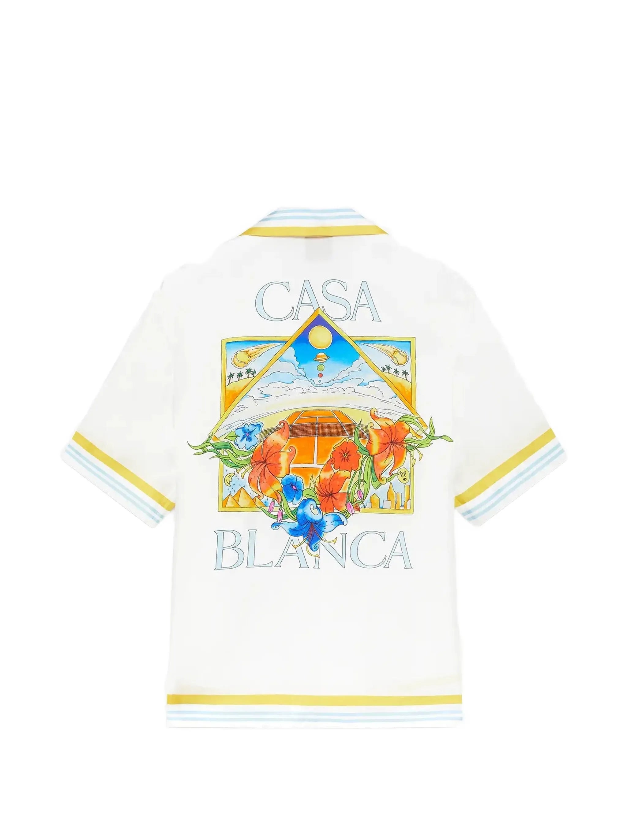 tennis-landscape striped silk shirt