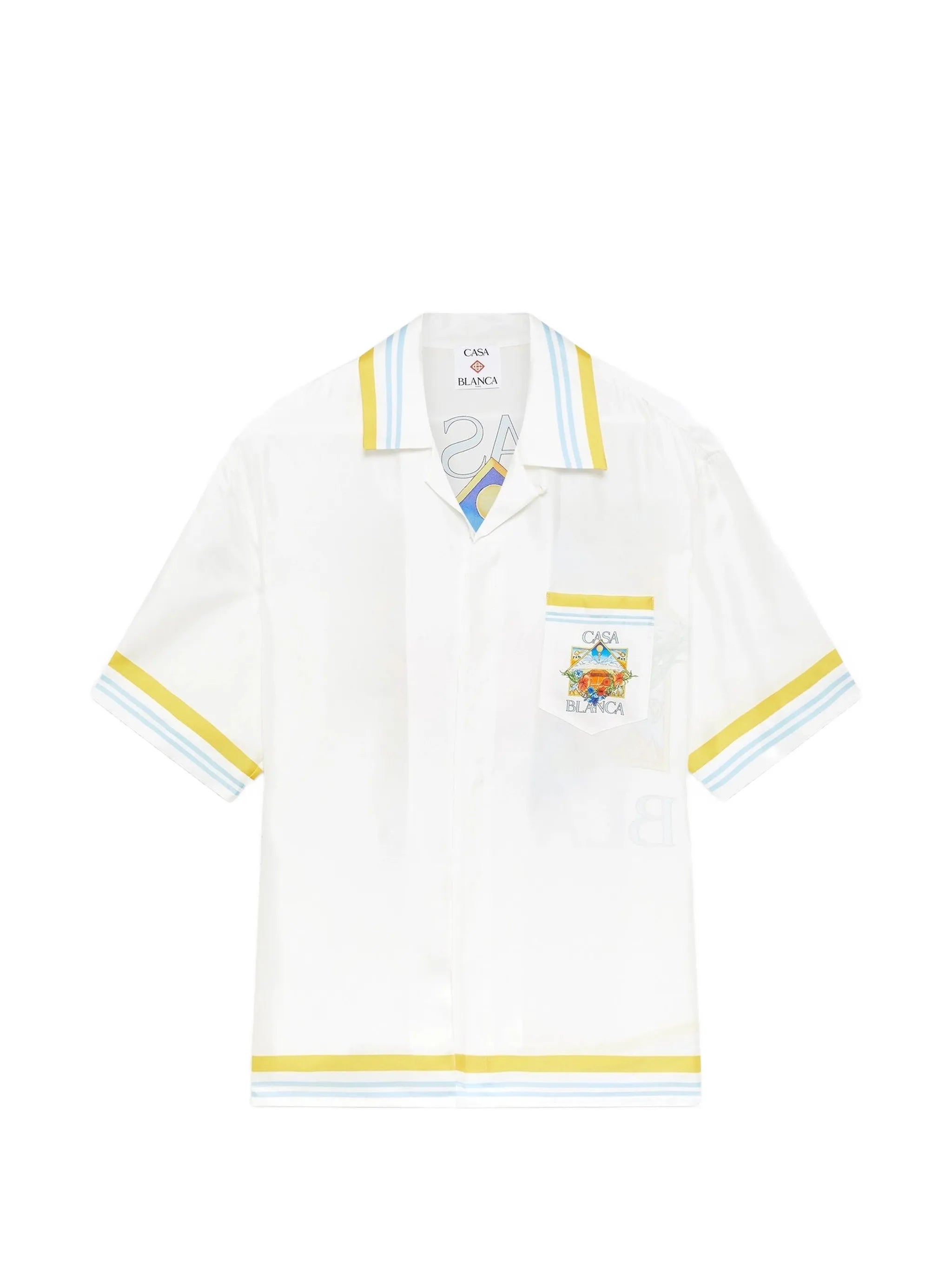 tennis-landscape striped silk shirt