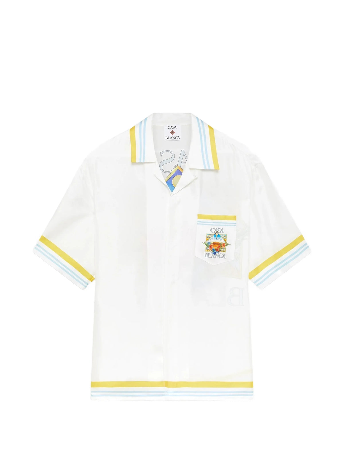 tennis landscape short sleeve Silk Shirt